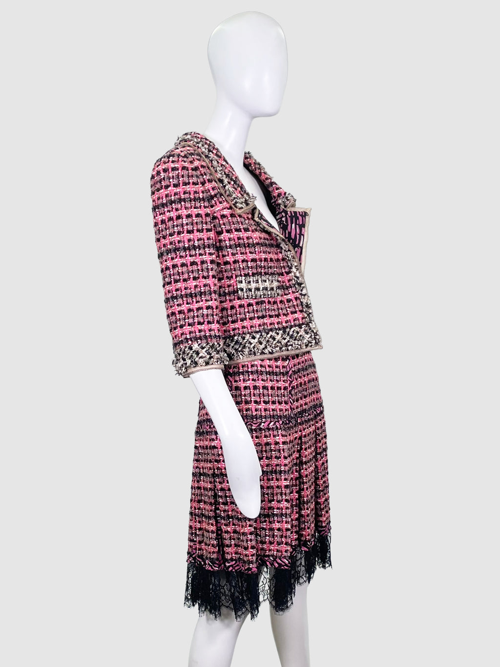 Tweed Jacket and Skirt 2-Piece Set - Size 10