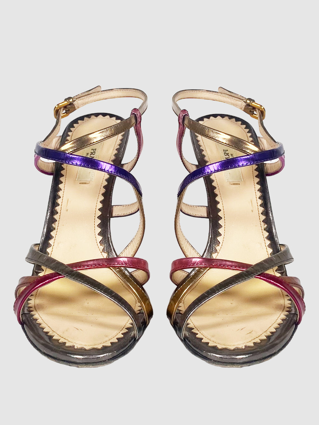 Prada Multi Metallic Strappy Sandal - Size 37