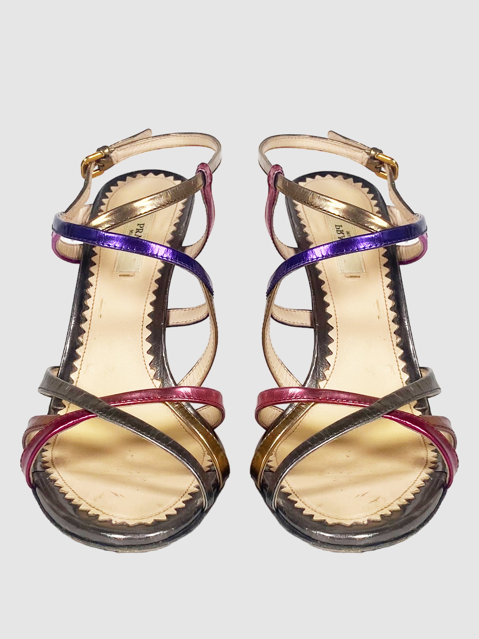 Prada Multi Metallic Strappy Sandal - Size 37