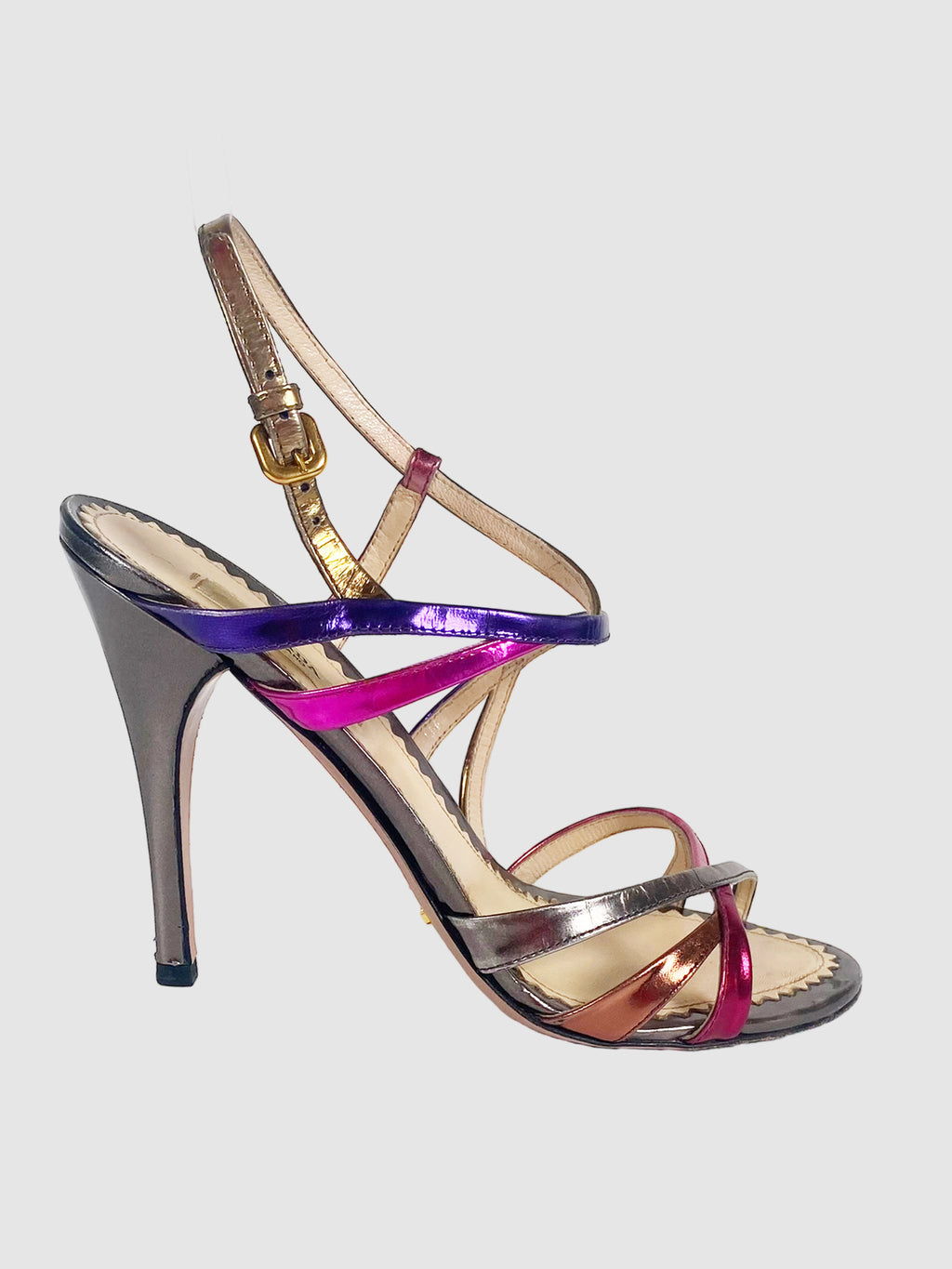 Prada Multi Metallic Strappy Sandal - Size 37
