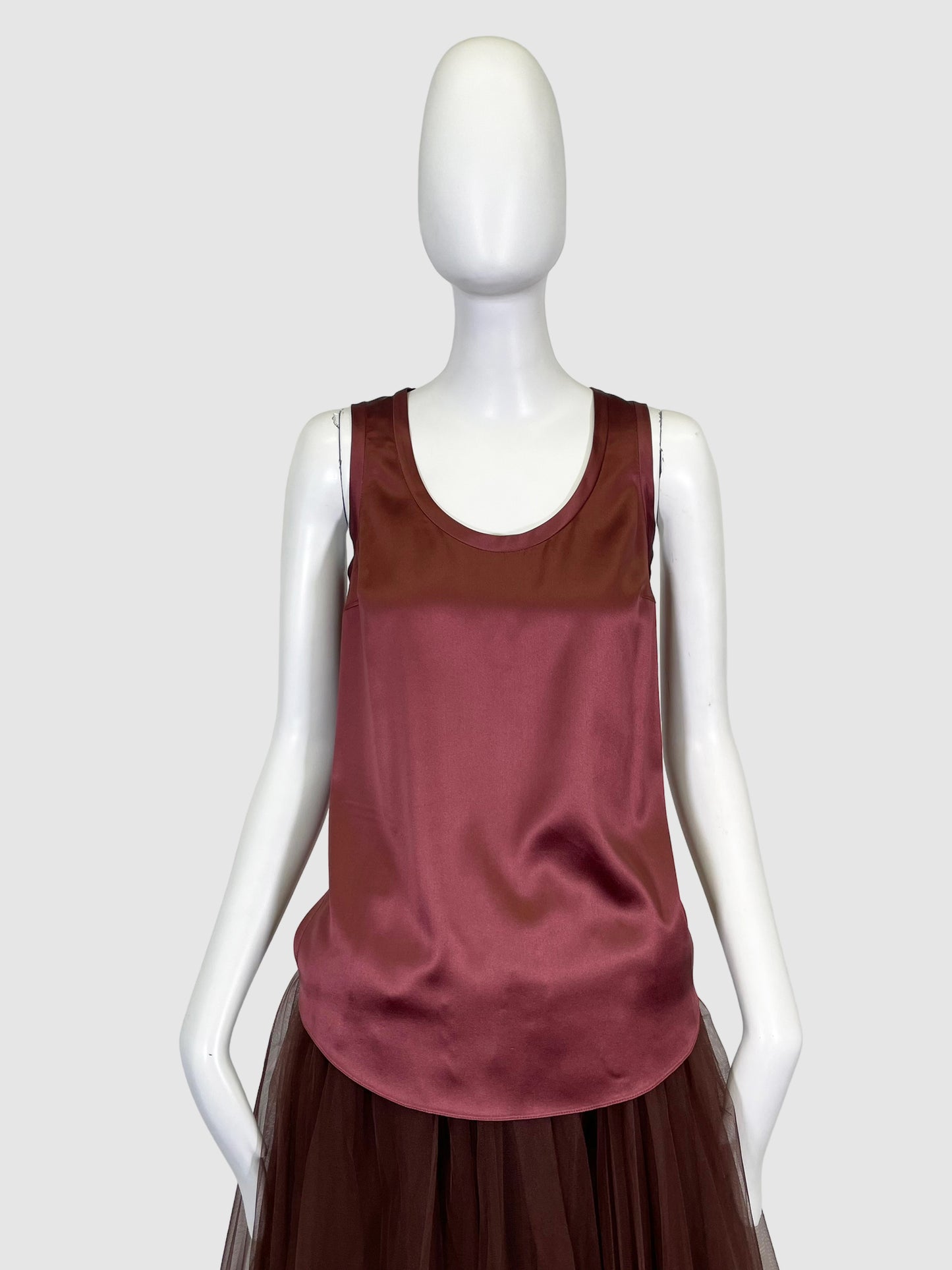 Silk Blend Scoop Neck Camisole - Size XS