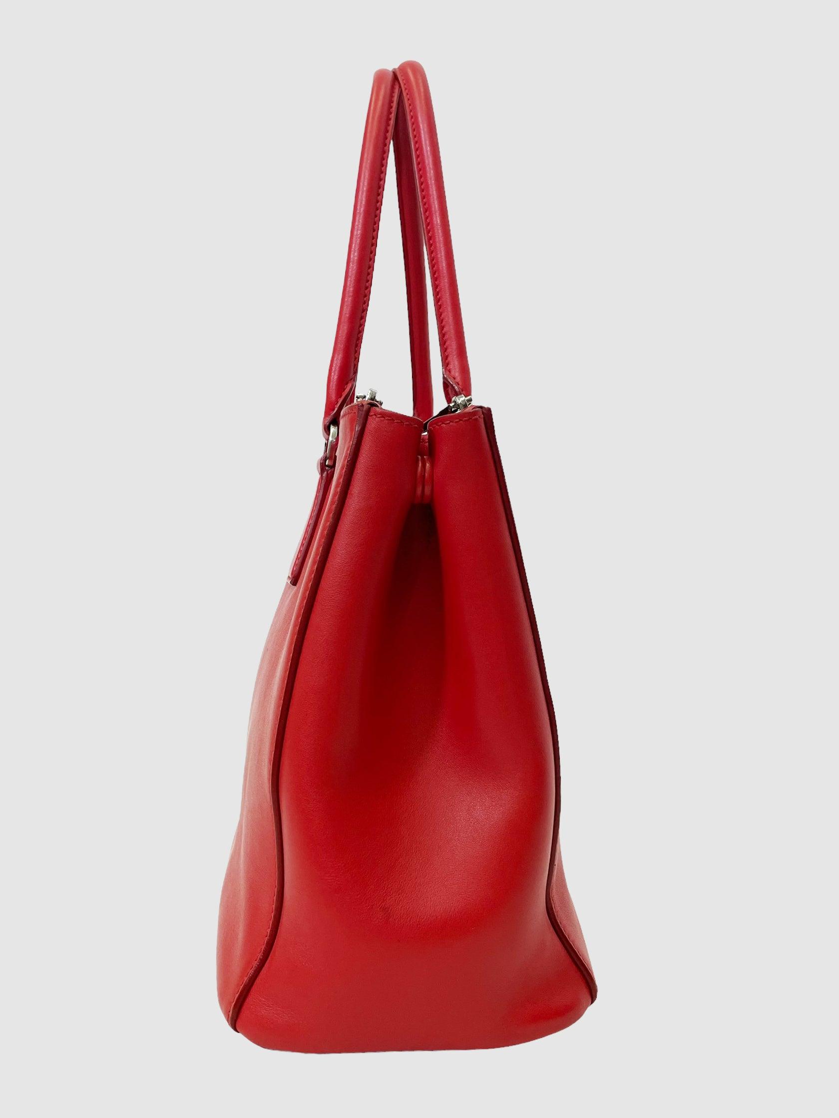 Prada Red Lux Large Double Zip Galleria Tote - Second Nature Boutique