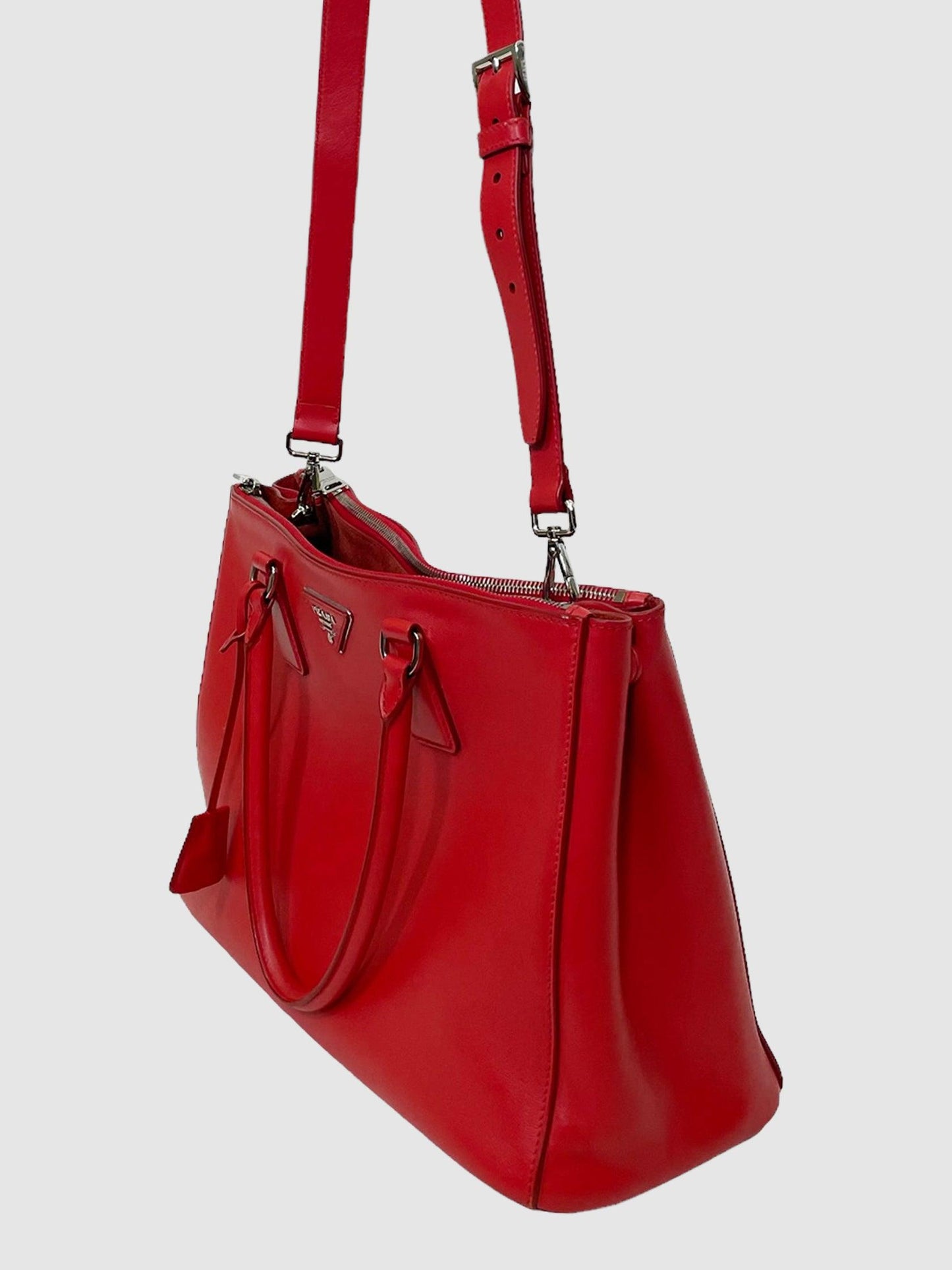 Prada Red Galleria Lux Leather Handbag Large
