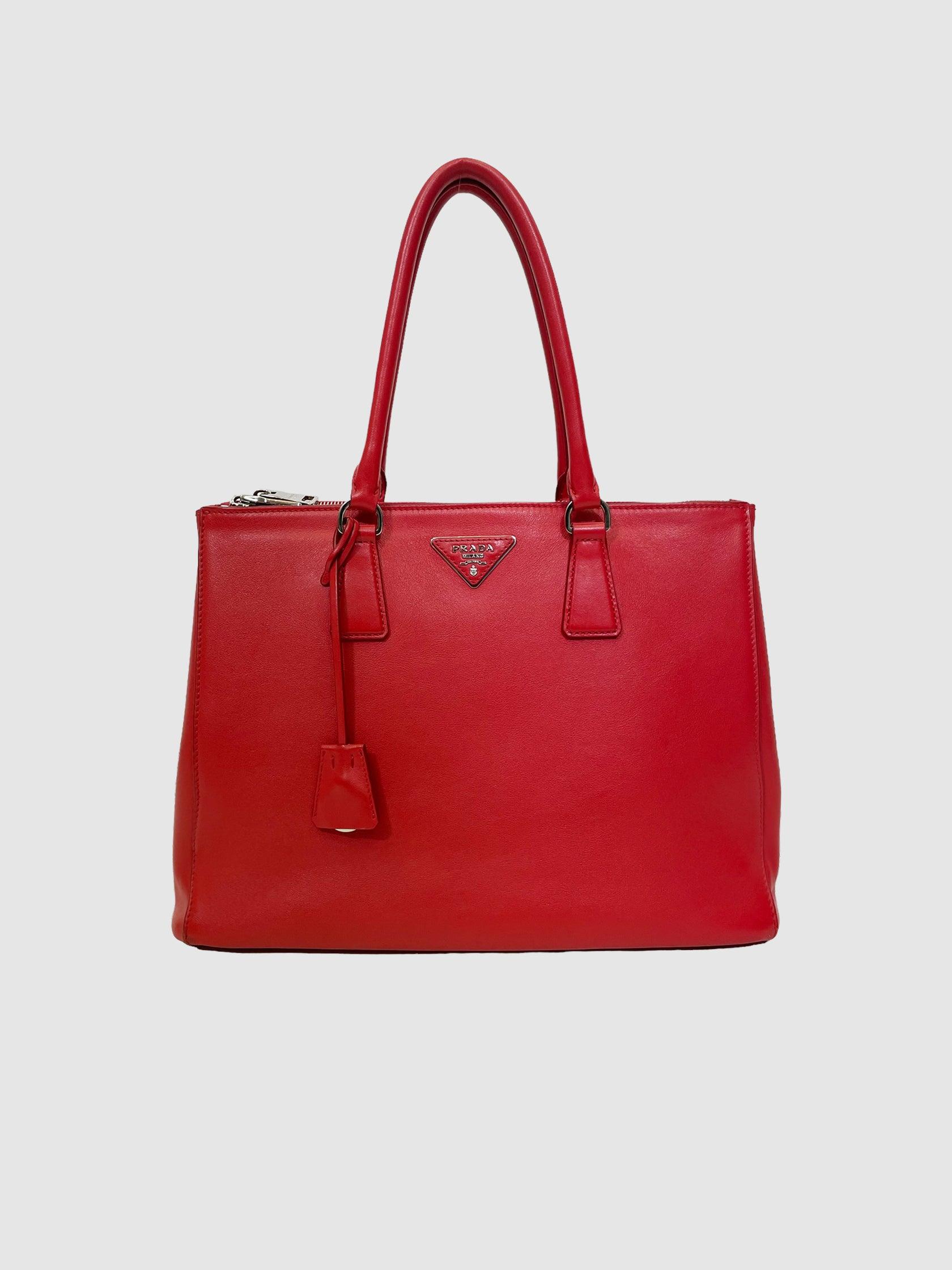 Prada Red Galleria Lux Leather Handbag Large