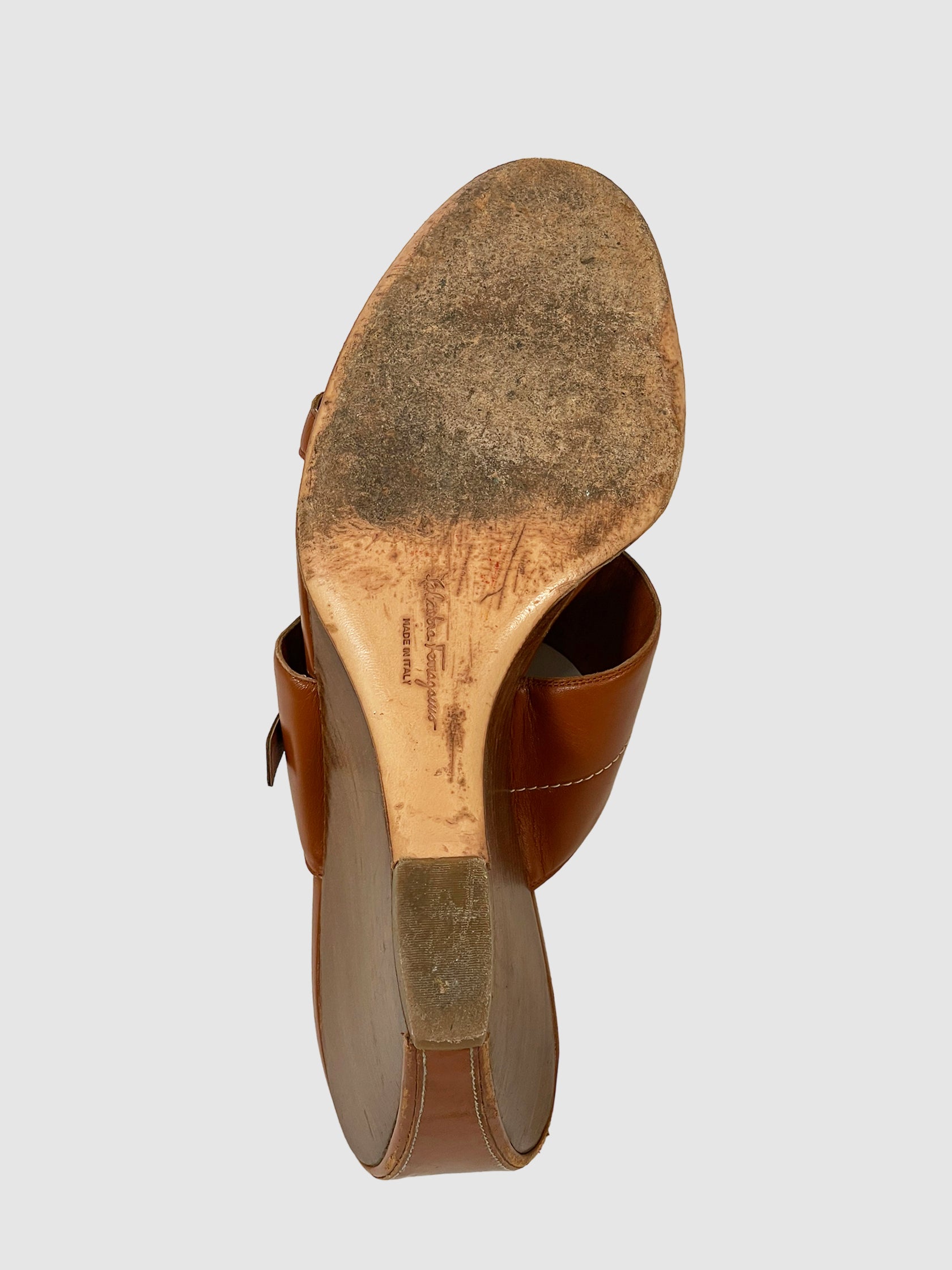 Salvatore Ferragamo Leather Slides - Size 9