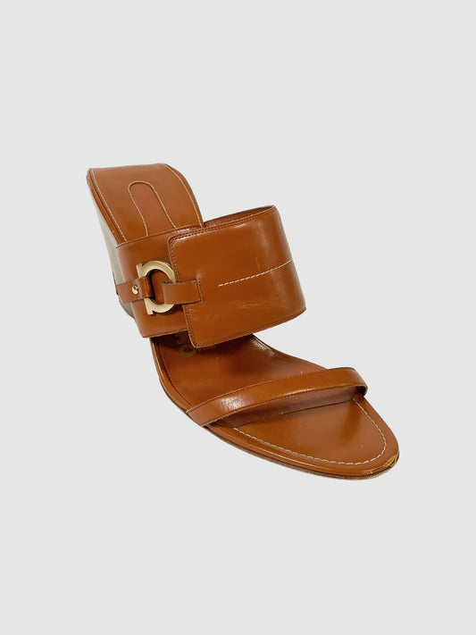 Salvatore Ferragamo Leather Slides - Size 9