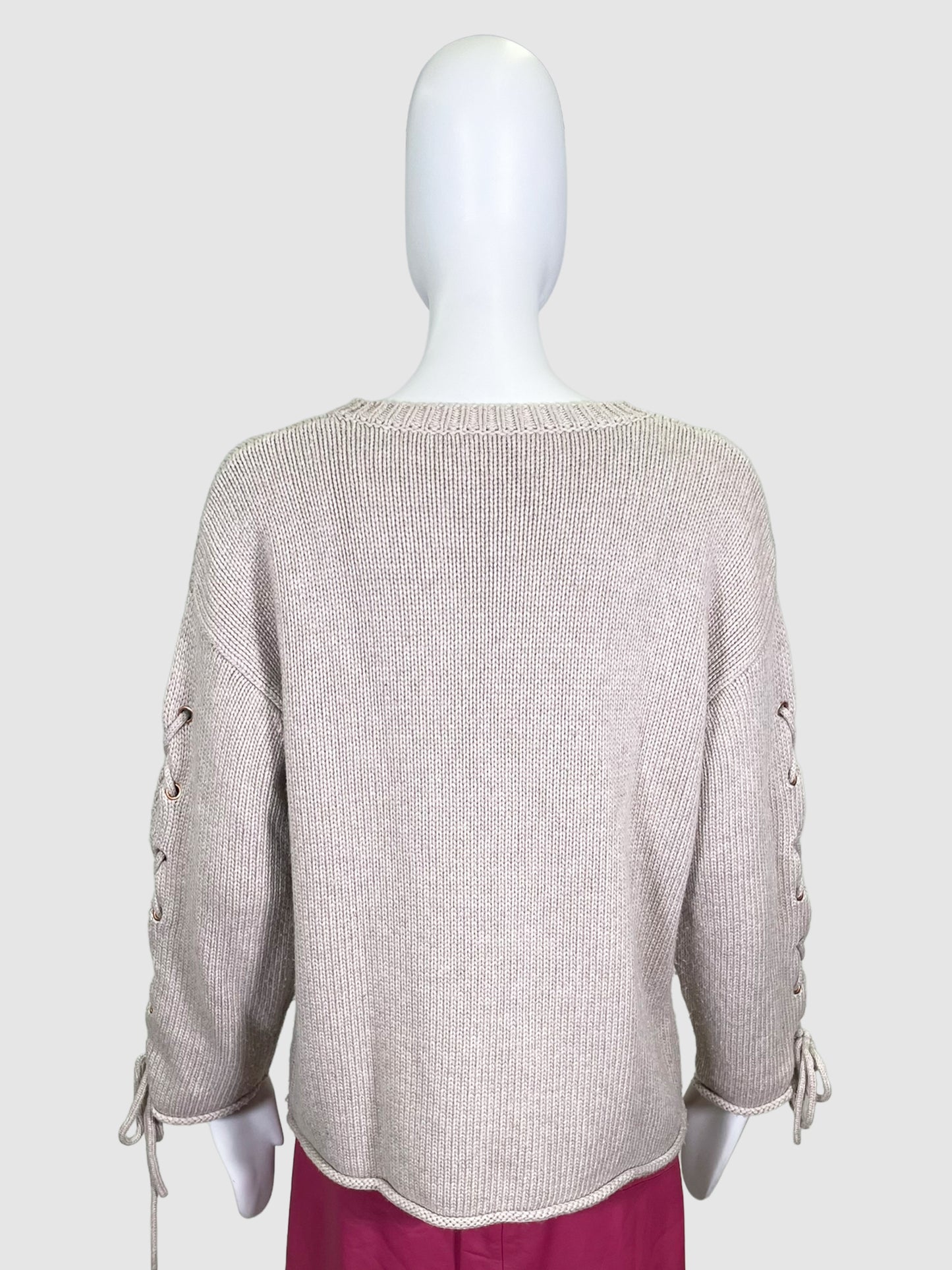 See by Chloé Laced-Up Sleeve Sweater - Size S