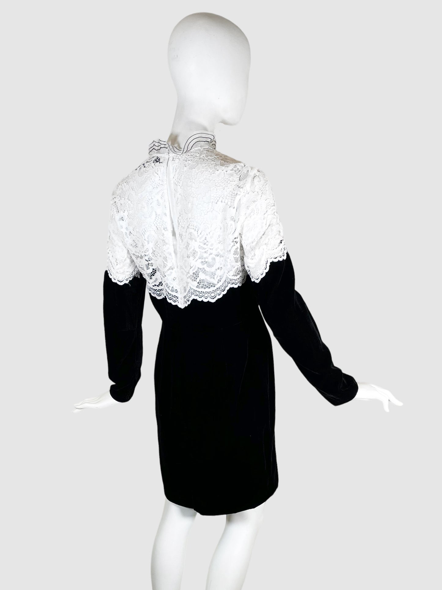 Sandro Black Velvet Lace Dress - Size S