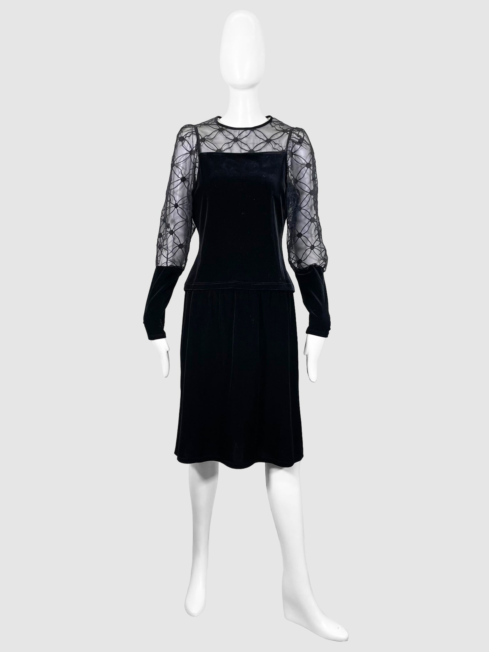 Velvet and Mesh 3-Piece Set - Size 42