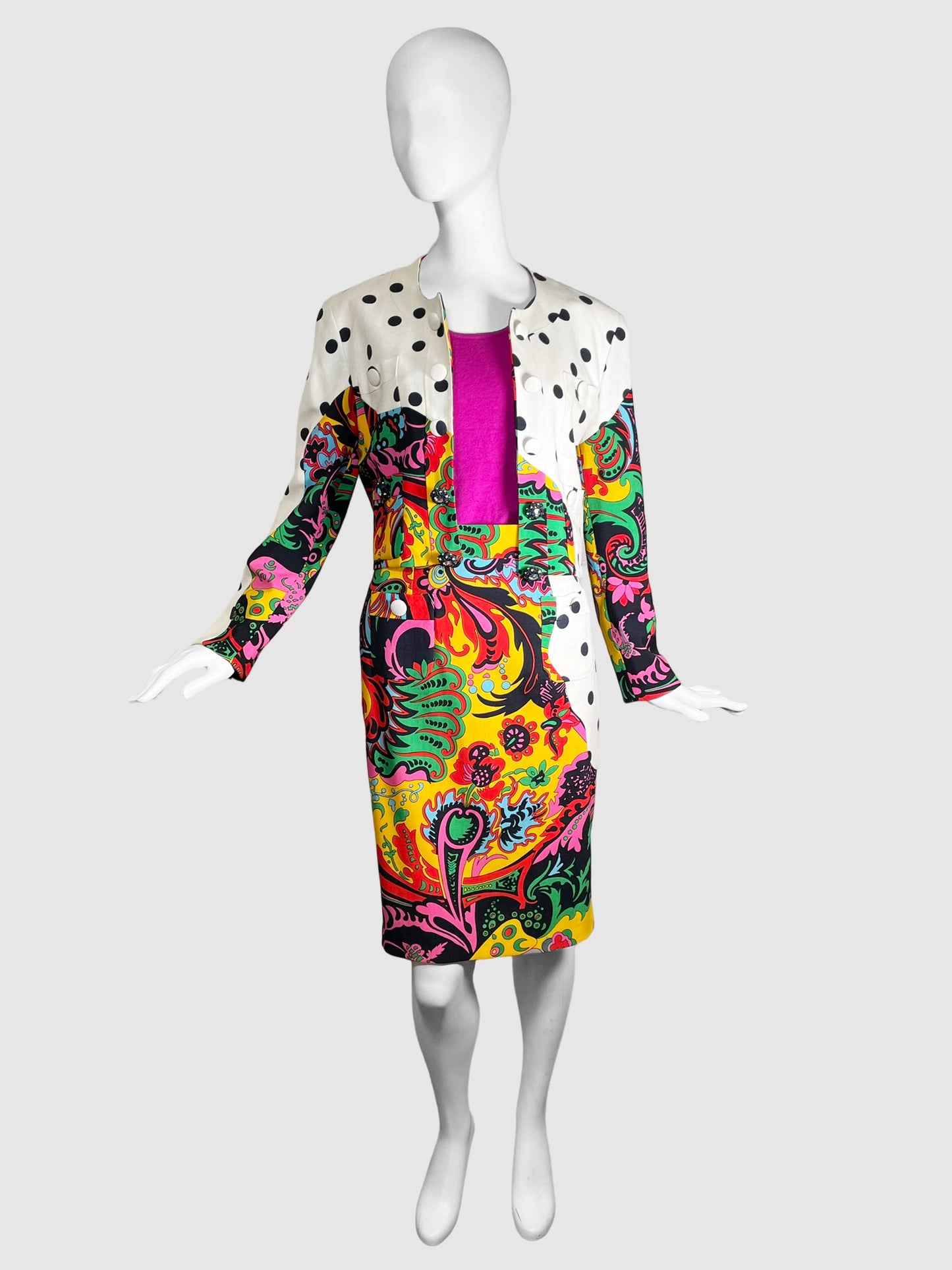 Abstract Print Skirt and Jacket Set - Size 6/8