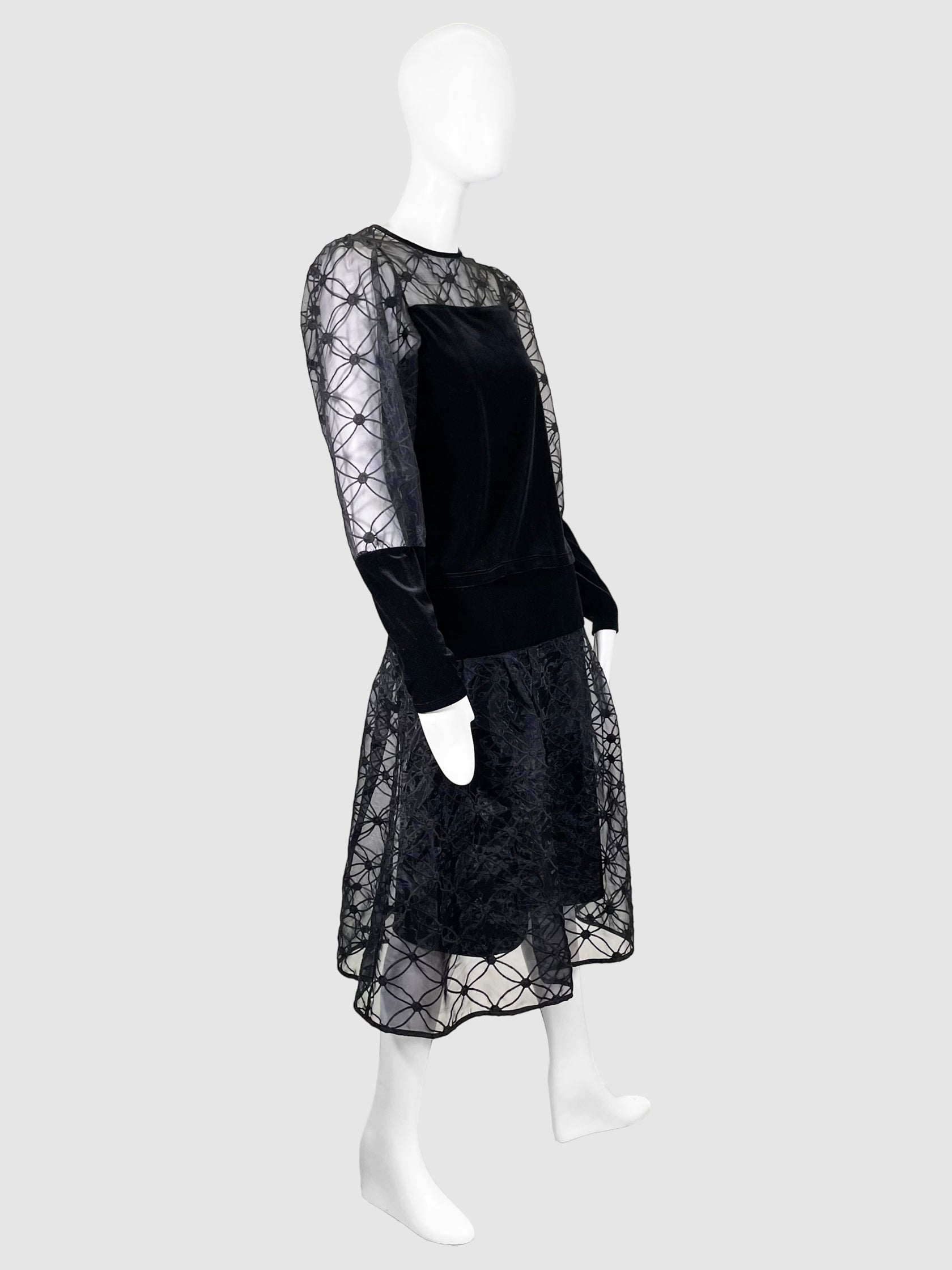 Velvet and Mesh 3-Piece Set - Size 42