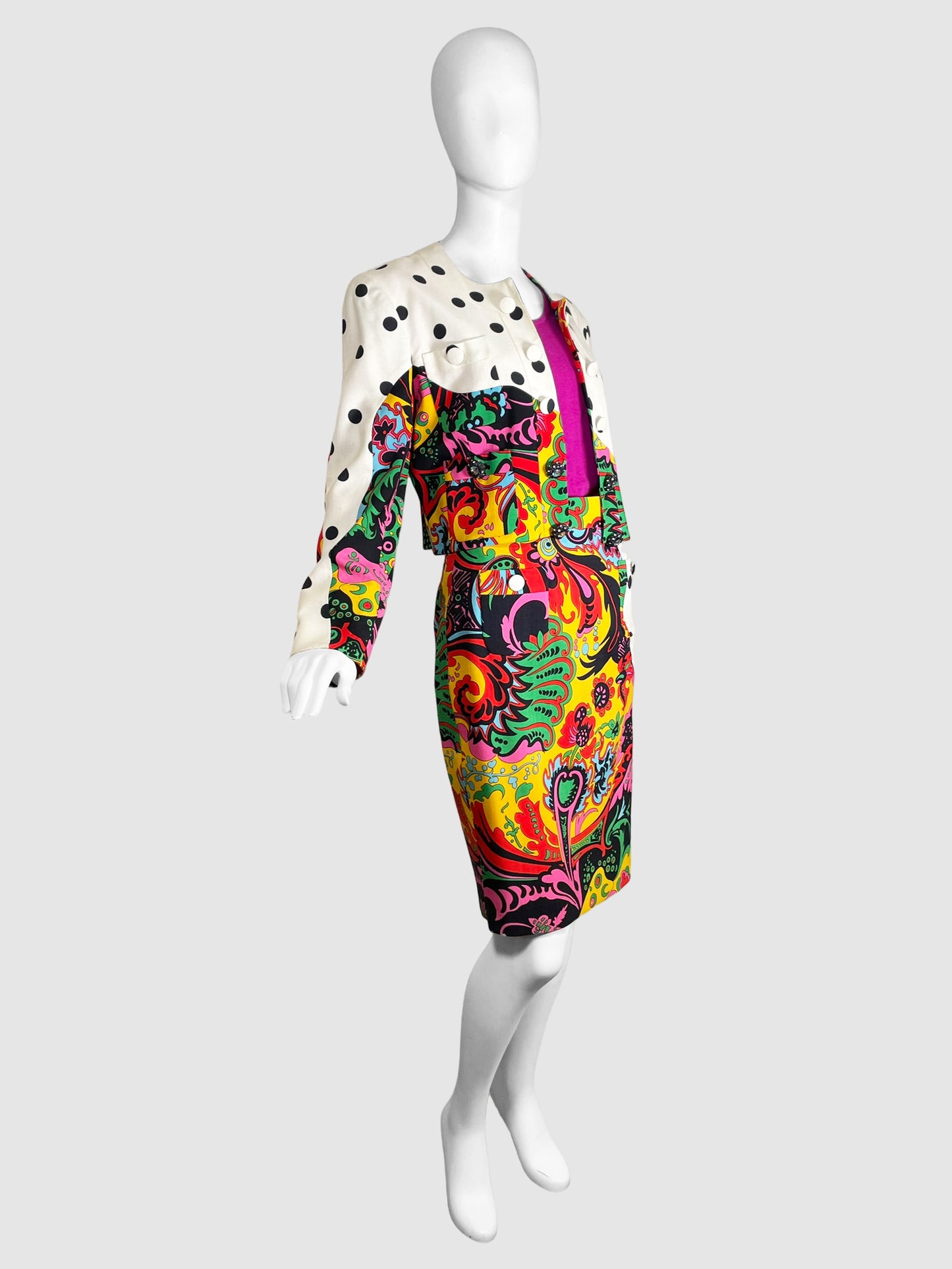 Abstract Print Skirt and Jacket Set - Size 6/8