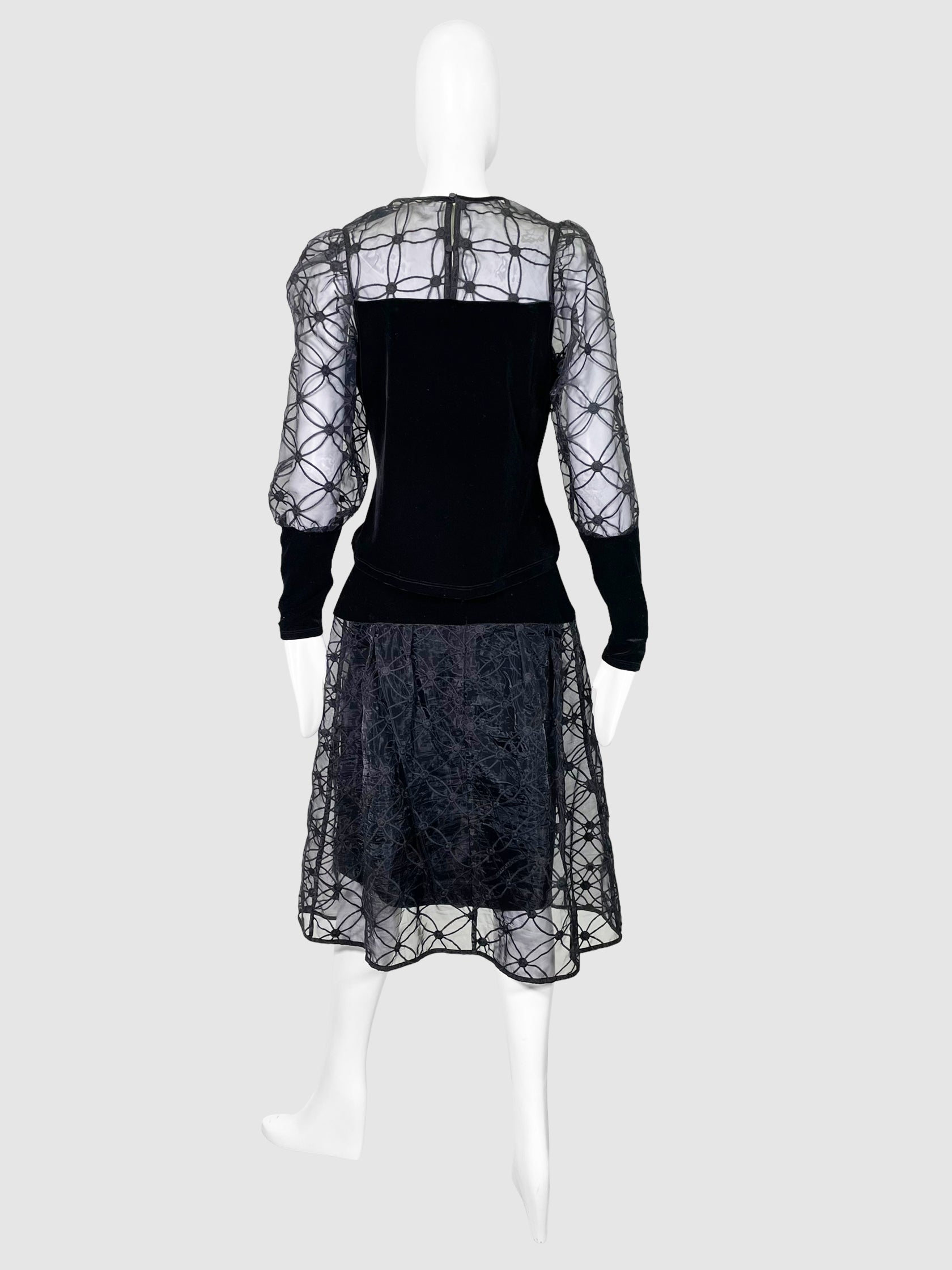 Velvet and Mesh 3-Piece Set - Size 42