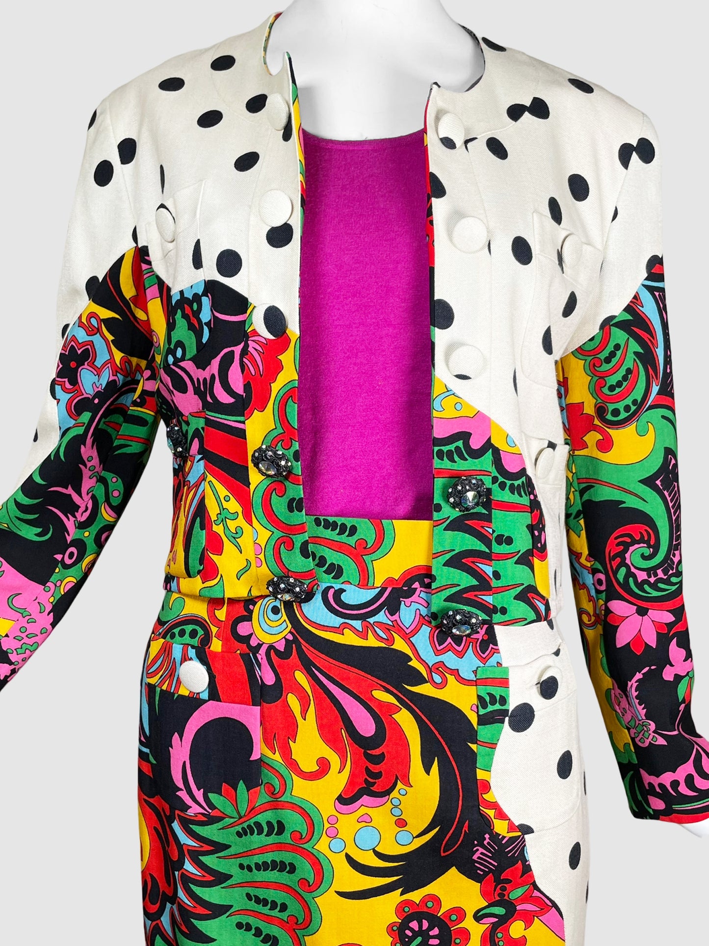 Moschino Abstract Print Skirt and Jacket Set - Size 6/8