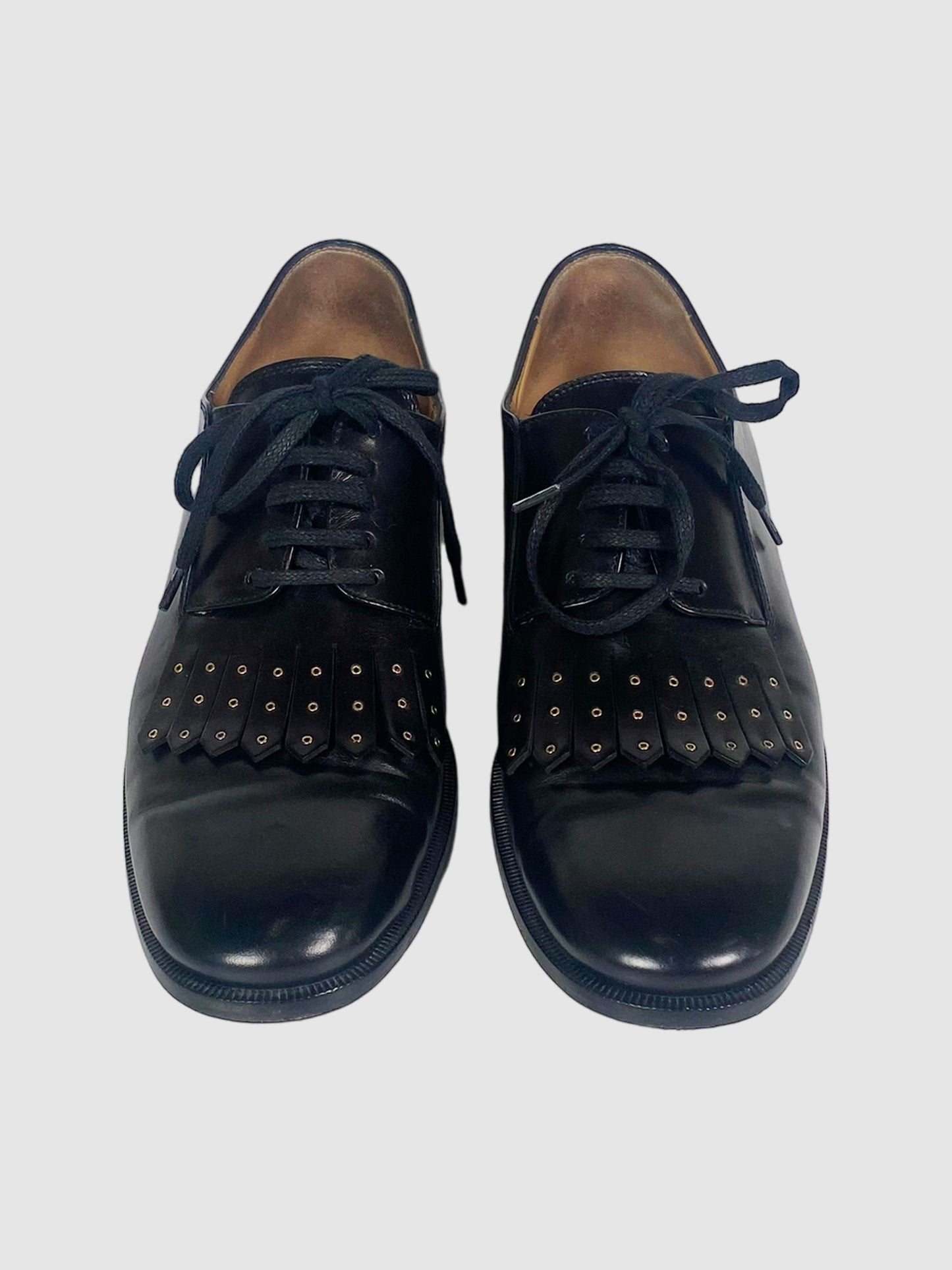 Salvatore Ferragamo Lace-Up Leather Oxfords - Size 6.5