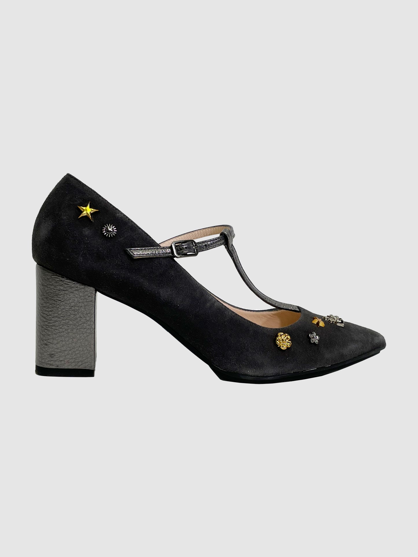 Lodi Suede Pumps with Embellishment - Size 39.5
