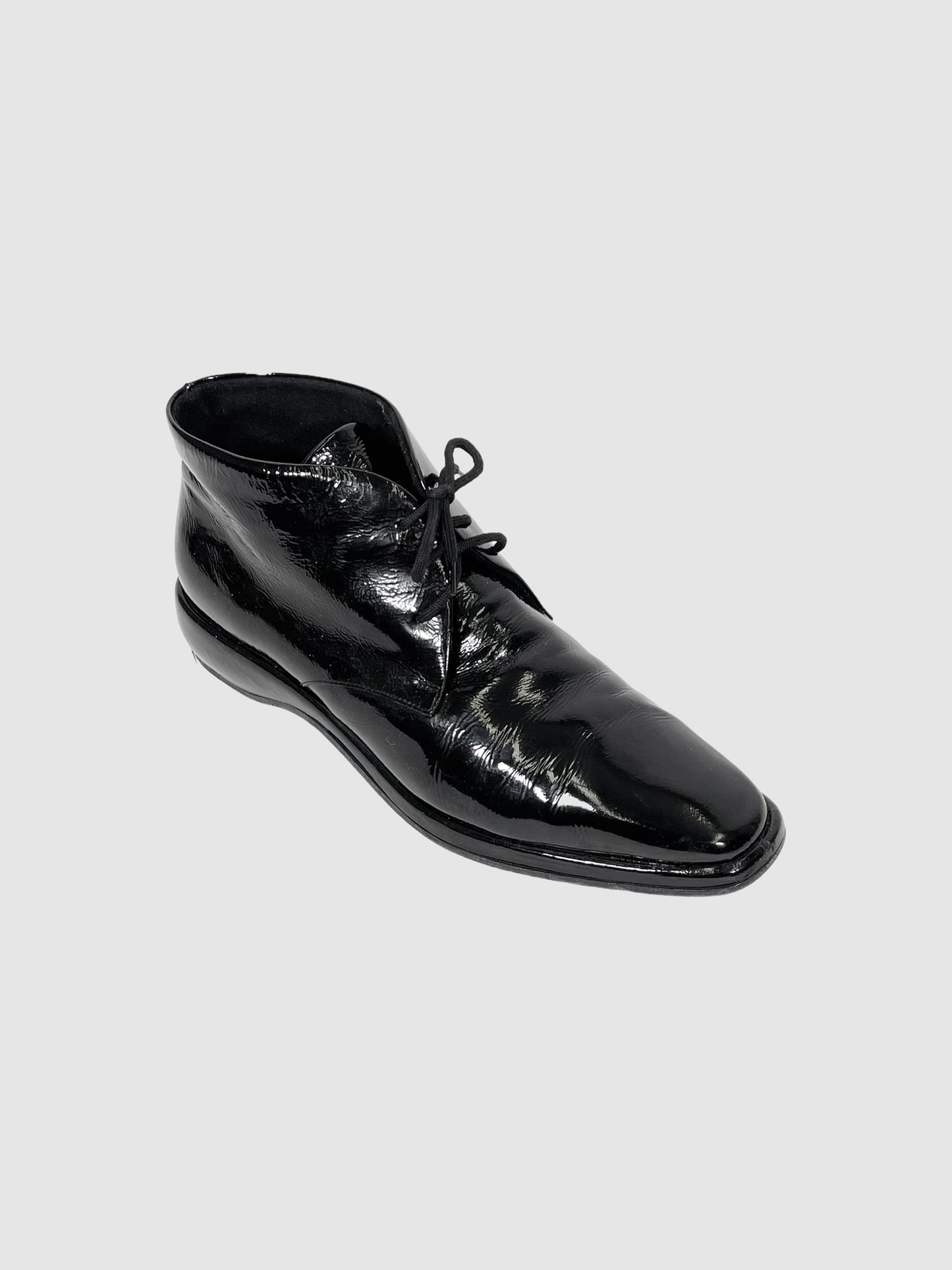 Salvatore Ferragamo Patent Lace-Up Oxford Shoes - Size 10.5
