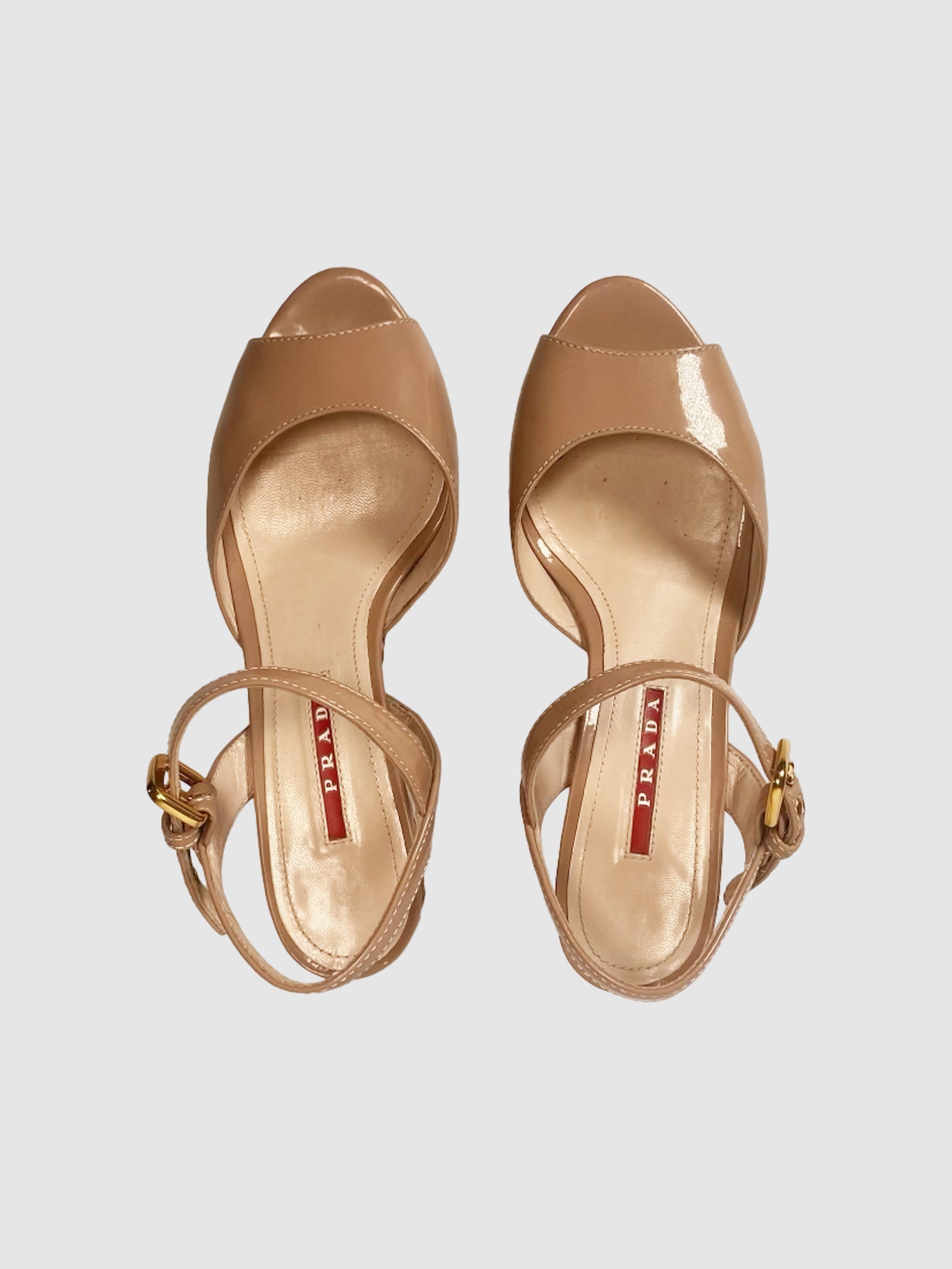 Prada Patent Leather Woven Wedges - Size 6