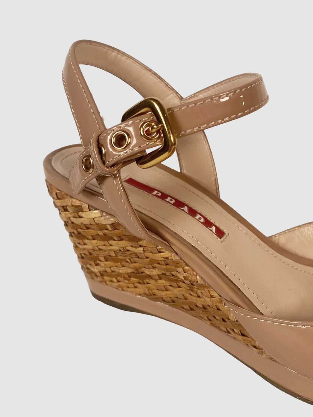 Prada Patent Leather Woven Wedges - Size 6