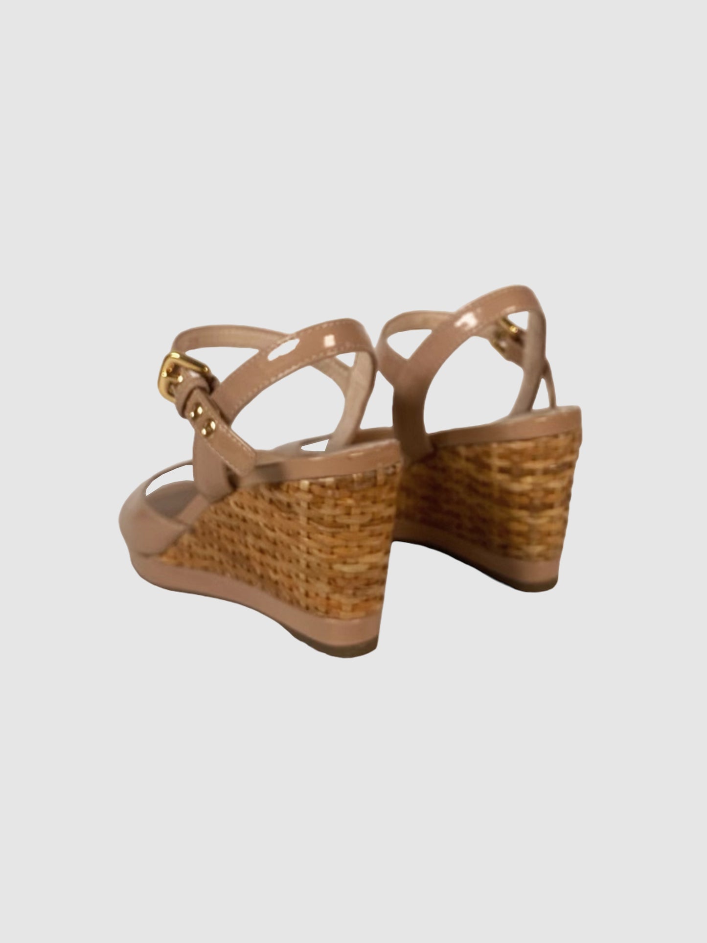 Prada Patent Leather Woven Wedges - Size 6