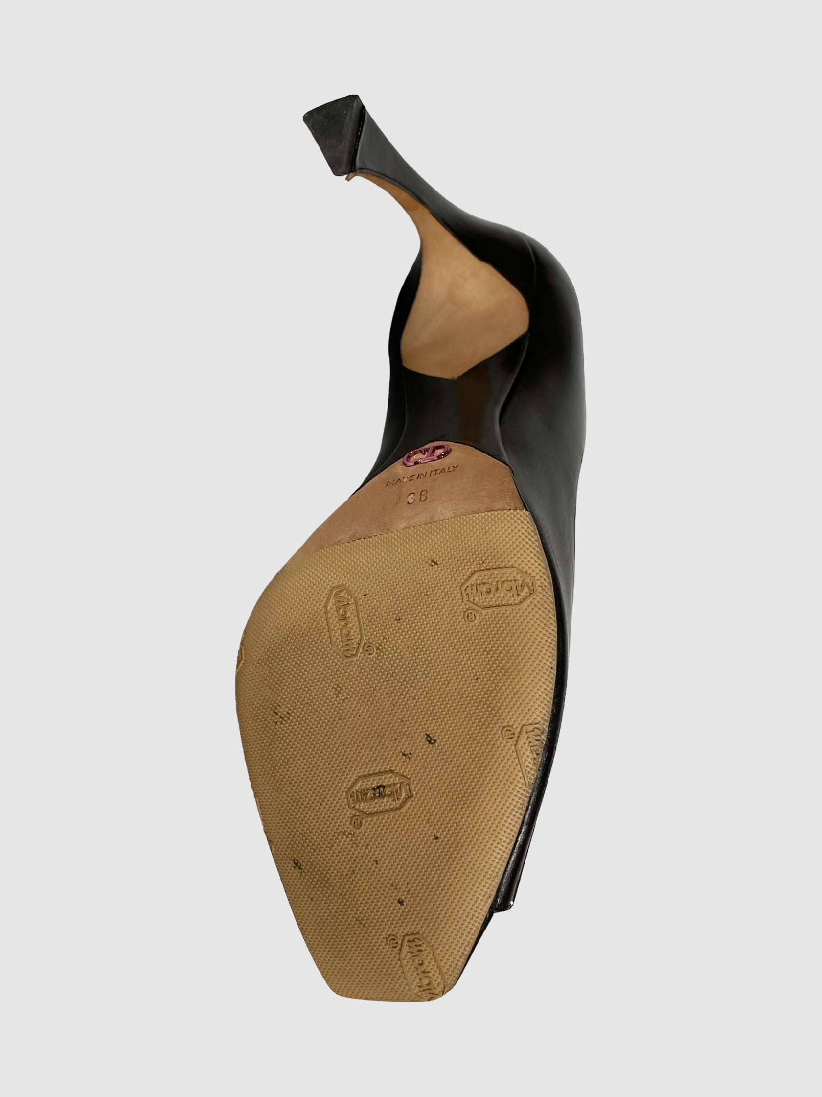 Christian Dior Plaque Peep Toe Pumps - Size 38