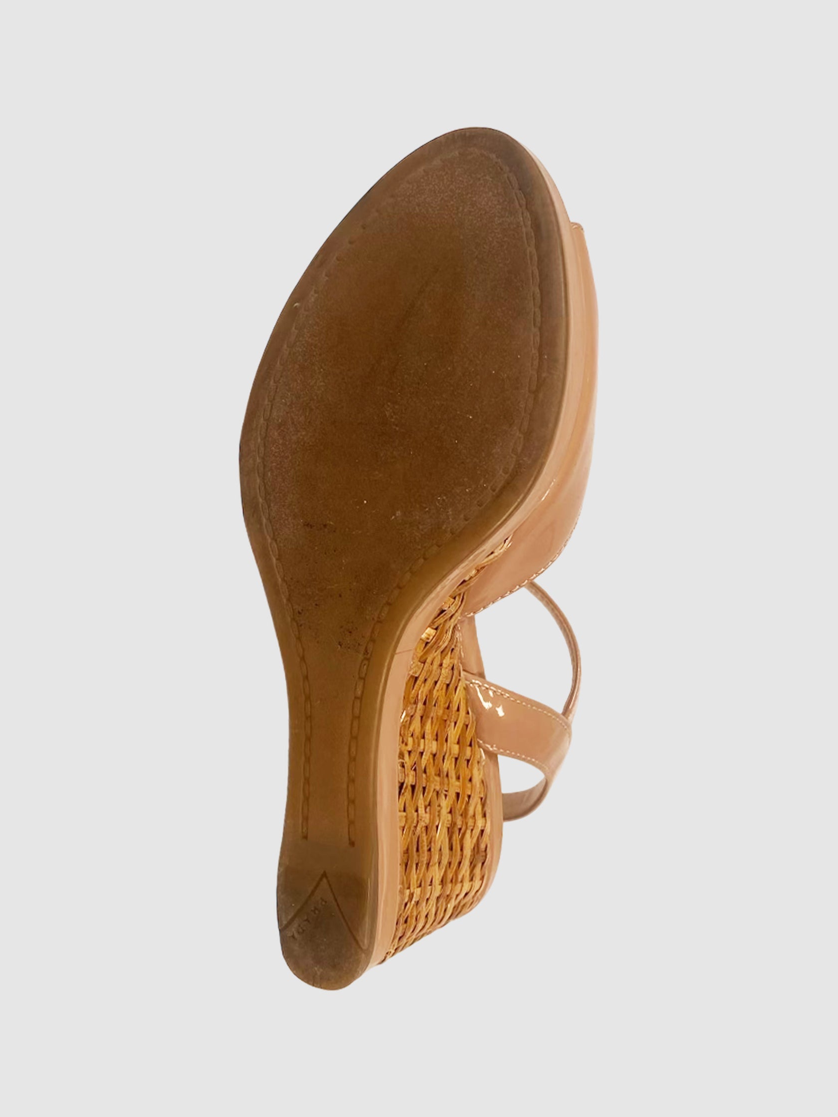 Prada Patent Leather Woven Wedges - Size 6