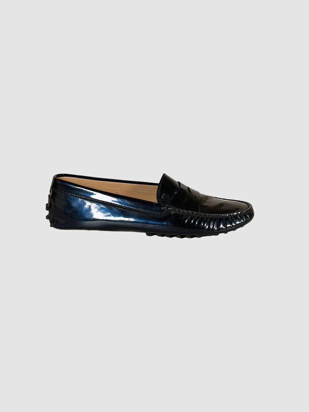 Tod's Metallic Patent Loafers - Size 7