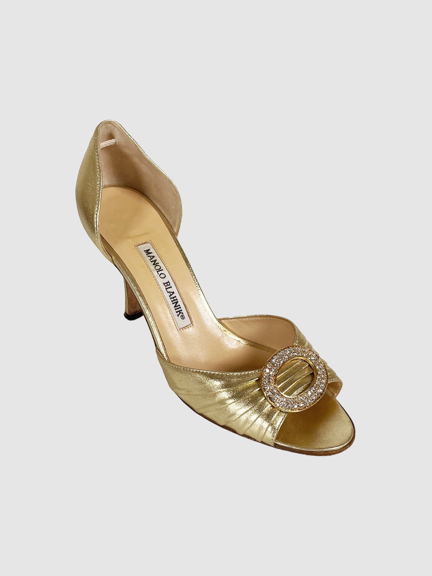 Manolo Blahnik Golden D'Orsay Heels - Size 37.5