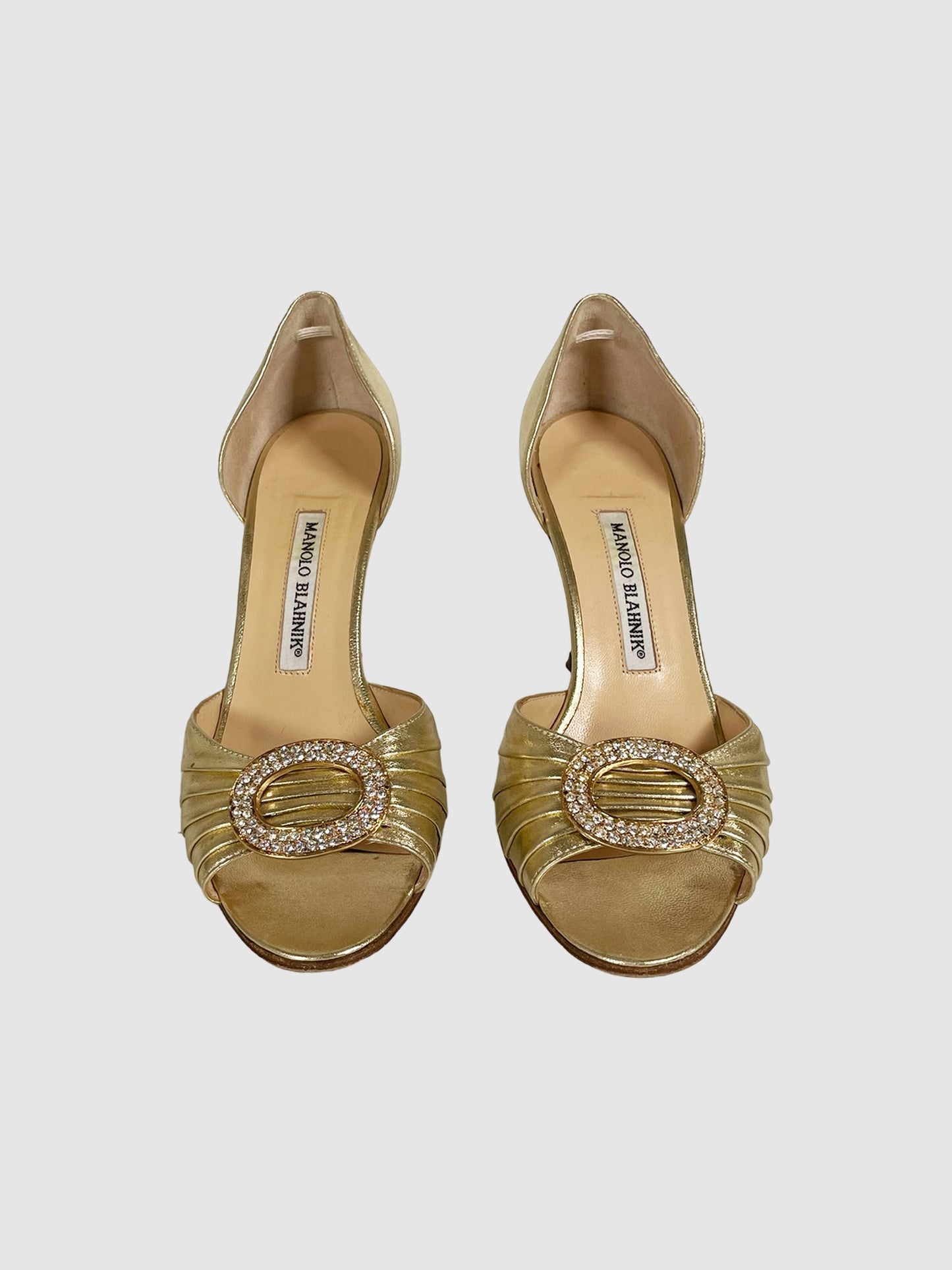 Manolo Blahnik Golden D'Orsay Heels - Size 37.5