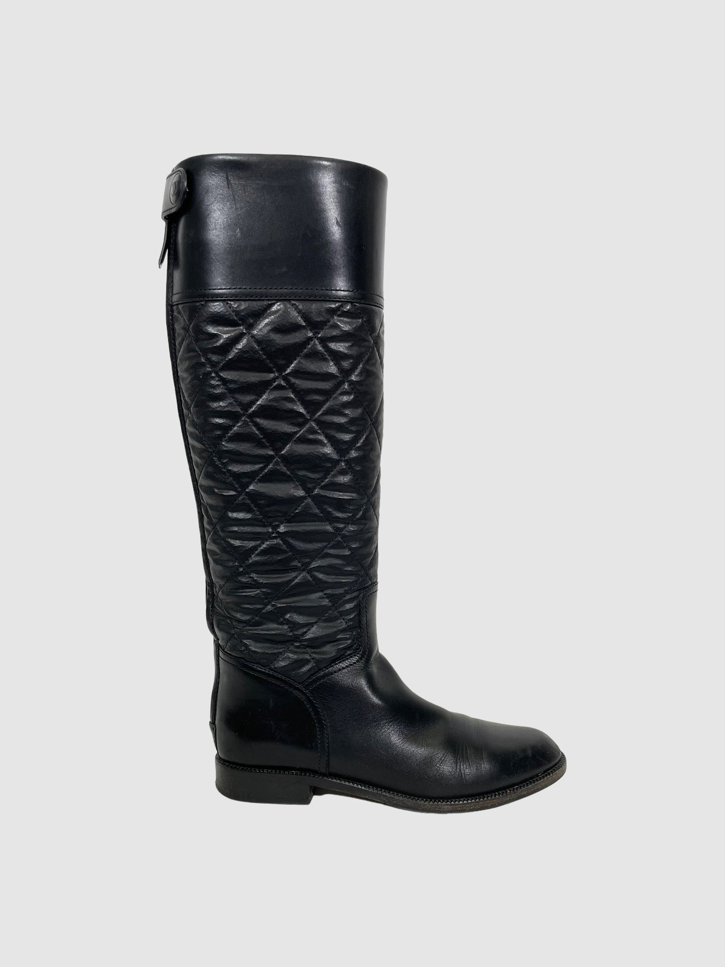 Chanel Tall Leather Riding Boots - Size 39