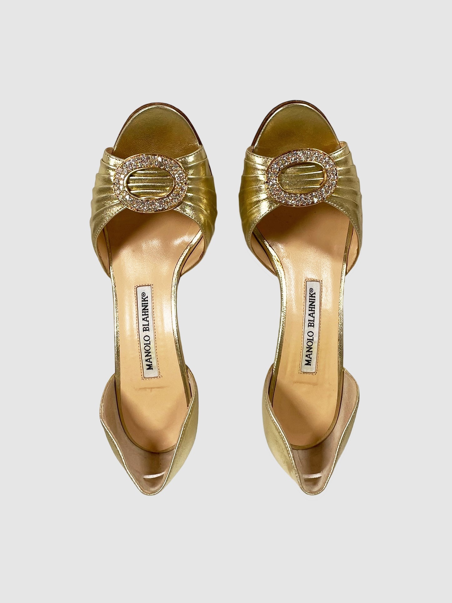 Manolo Blahnik Golden D'Orsay Heels - Size 37.5