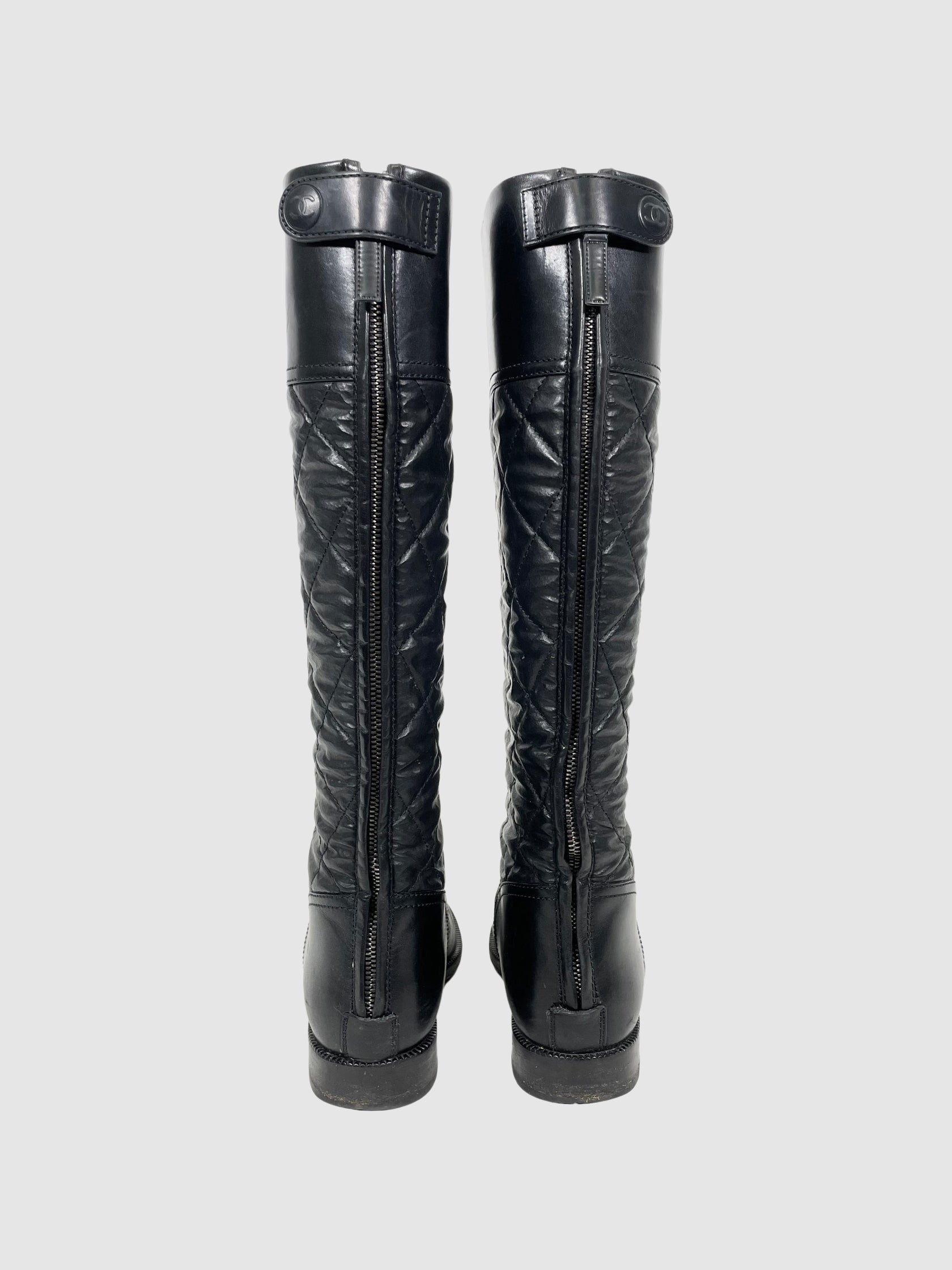 Tall Leather Riding Boots - Size 39