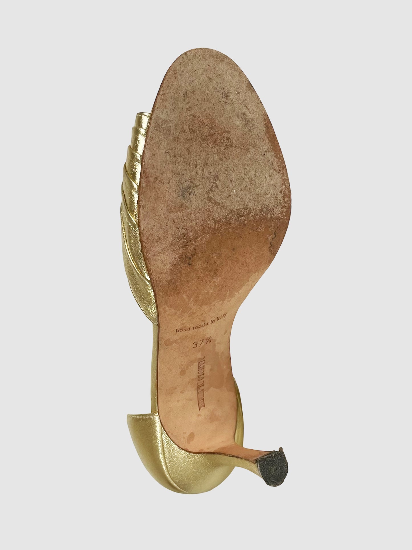 Manolo Blahnik Golden D'Orsay Heels - Size 37.5