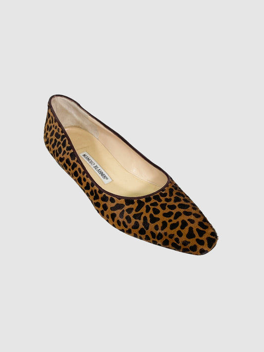 Leopard Print Ballerina Flats - Size 38