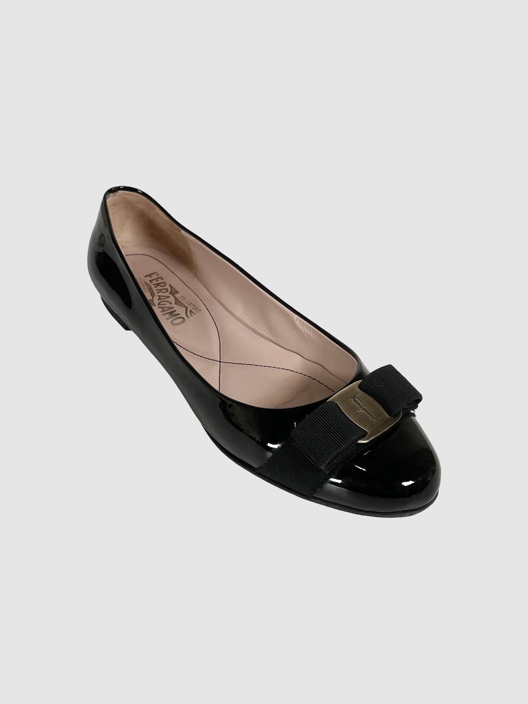 Salvatore Ferragamo Patent Ballet Flats - Size 8.5