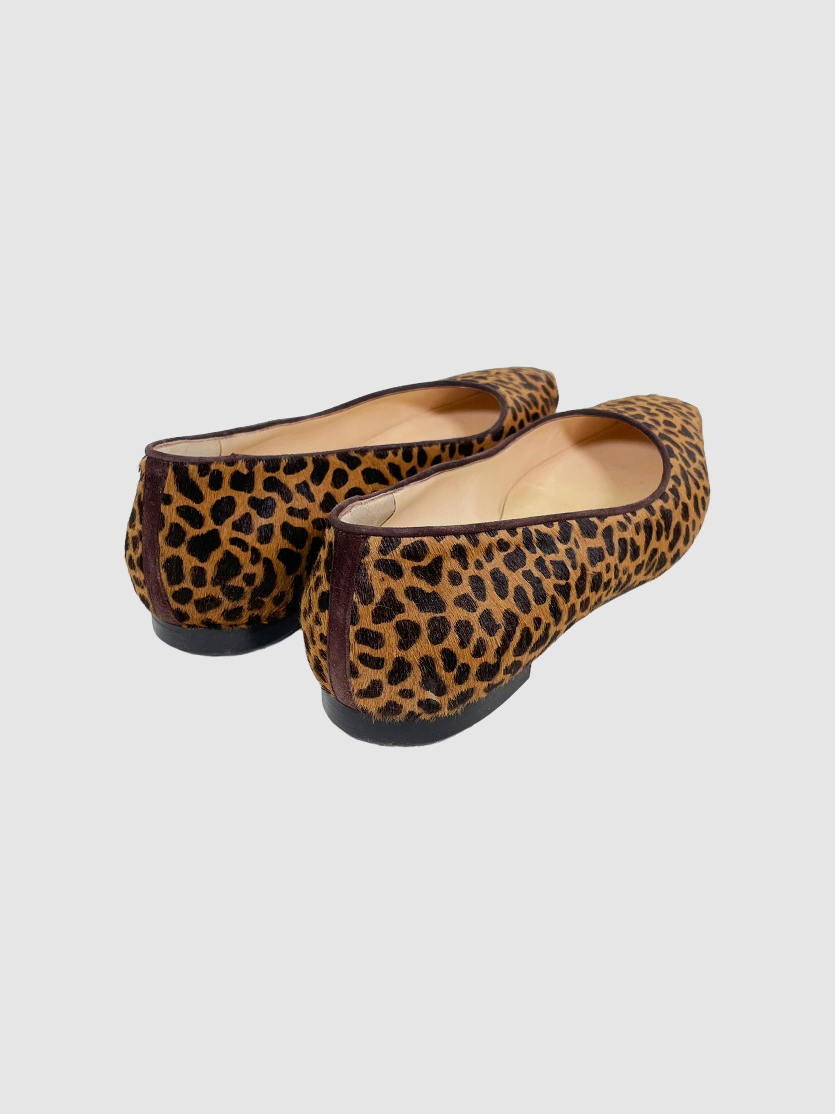 Leopard Print Ballerina Flats - Size 38