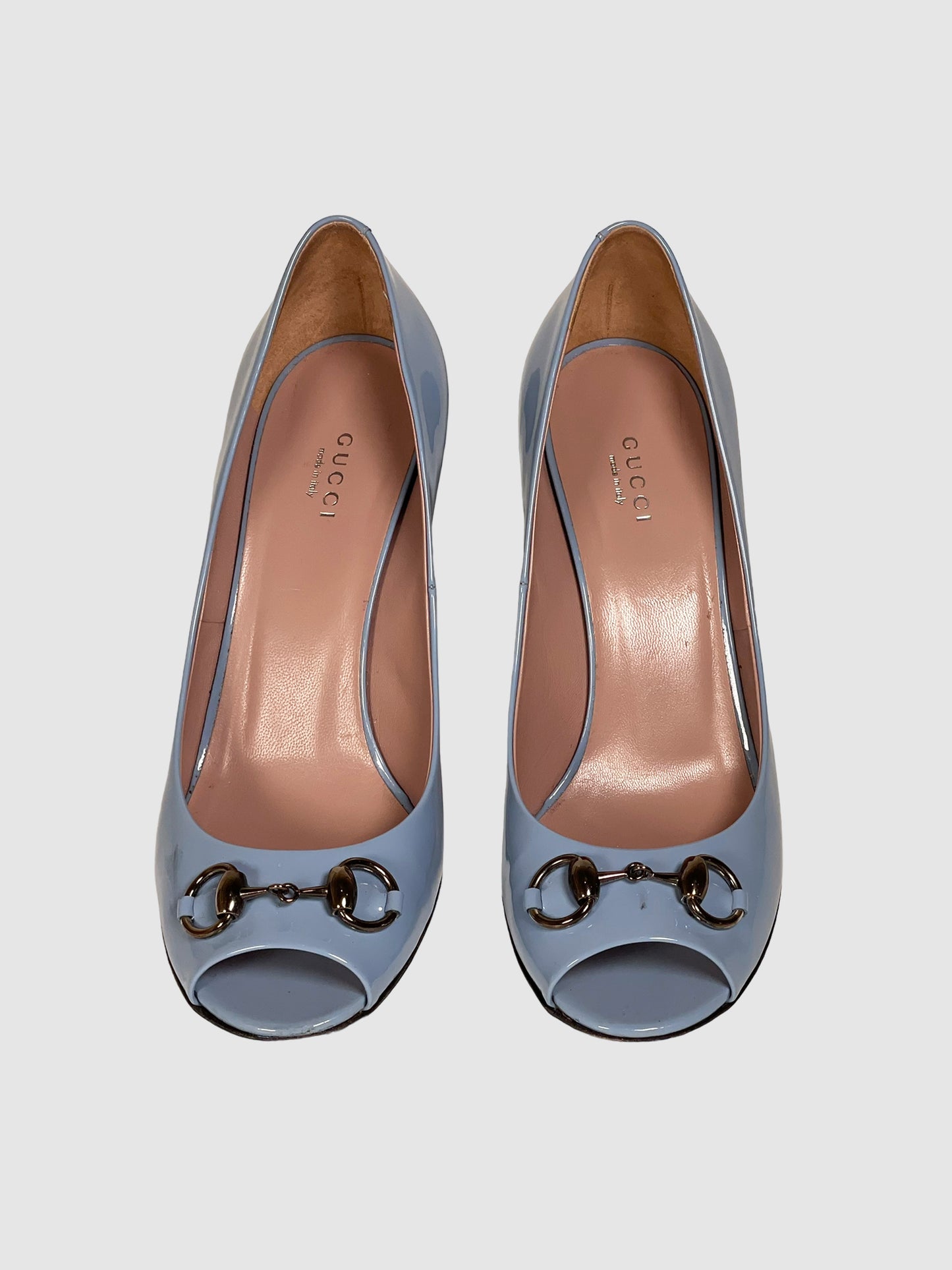 Gucci Horsebit Accent Patent Leather Pumps - Size 39.5