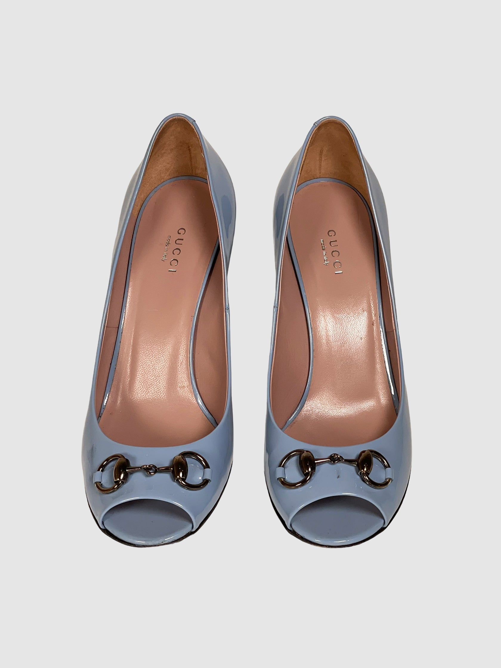 Gucci Horsebit Accent Patent Leather Pumps - Size 39.5