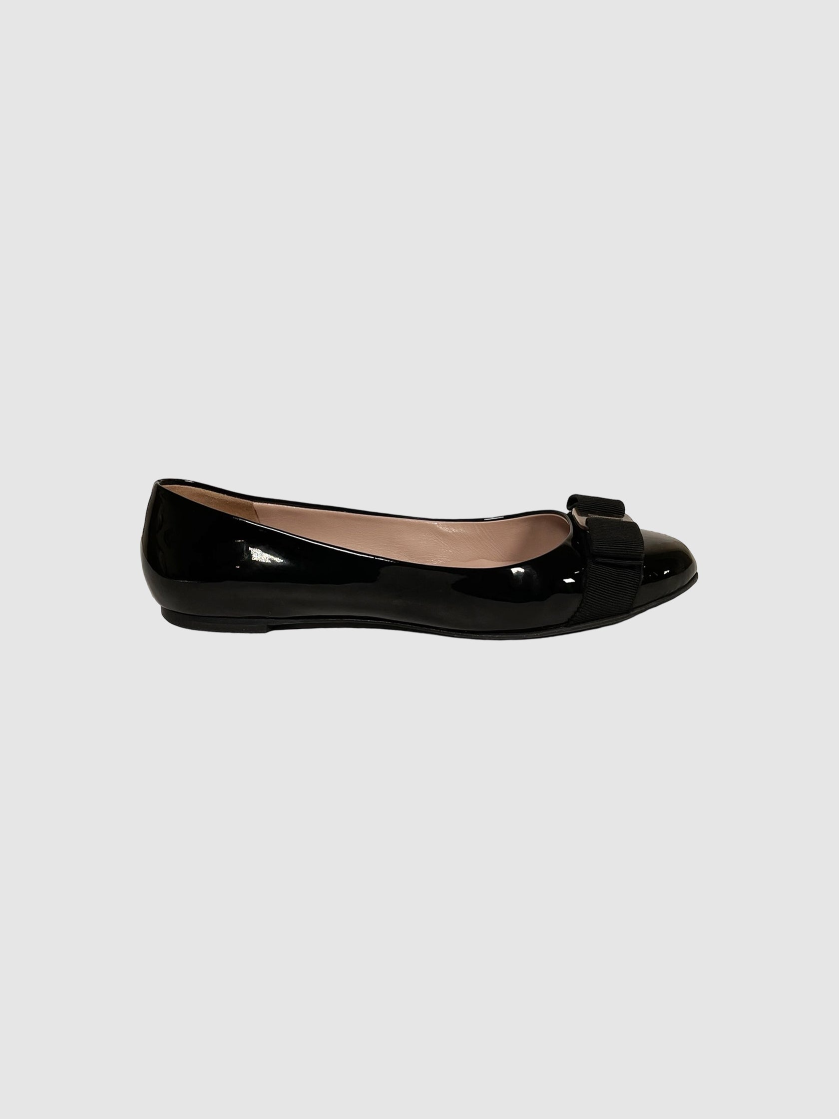 Salvatore Ferragamo Patent Ballet Flats - Size 8.5