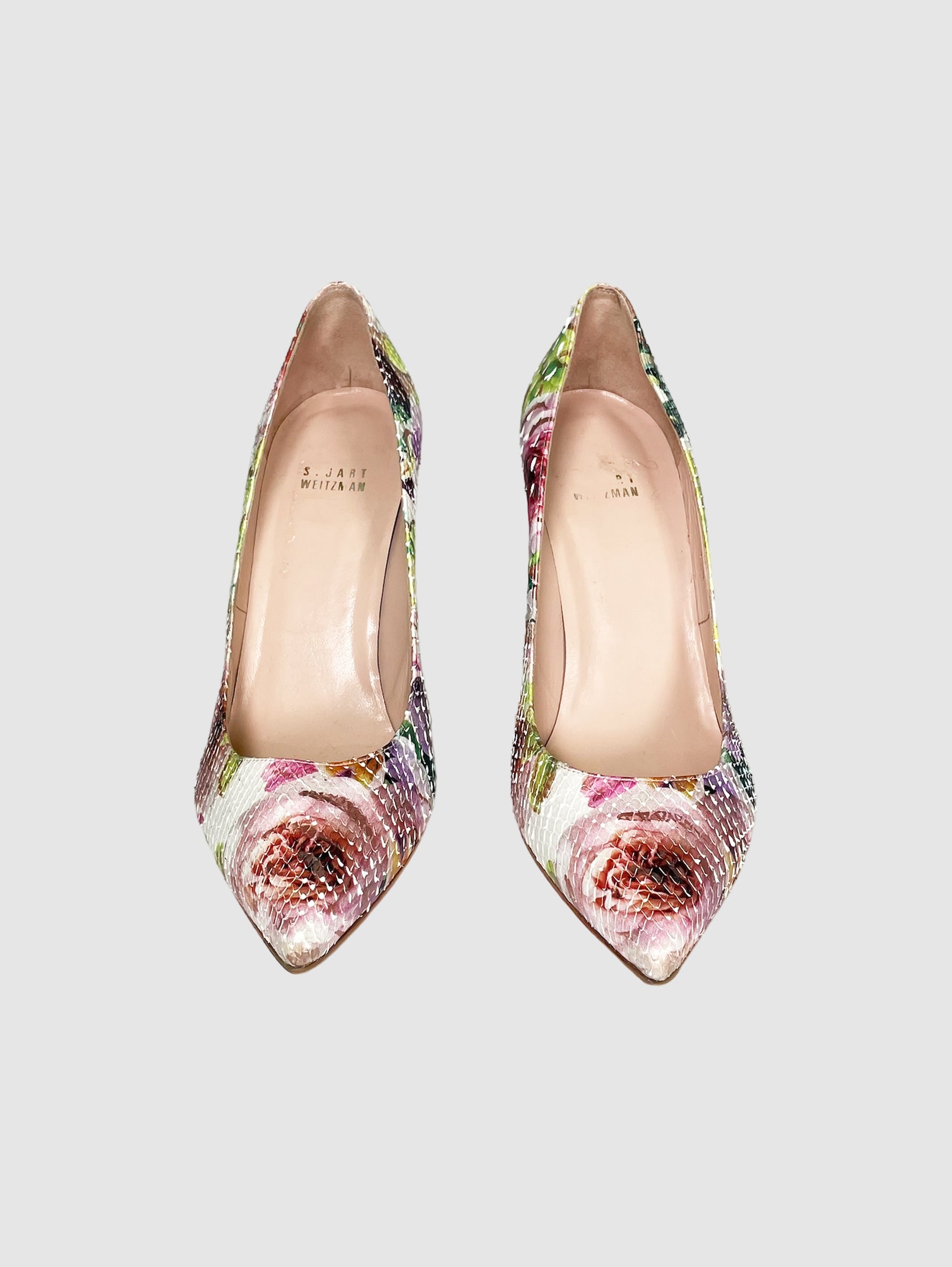 Stuart Weitzman Textured Floral Print Pumps - Size 9.5