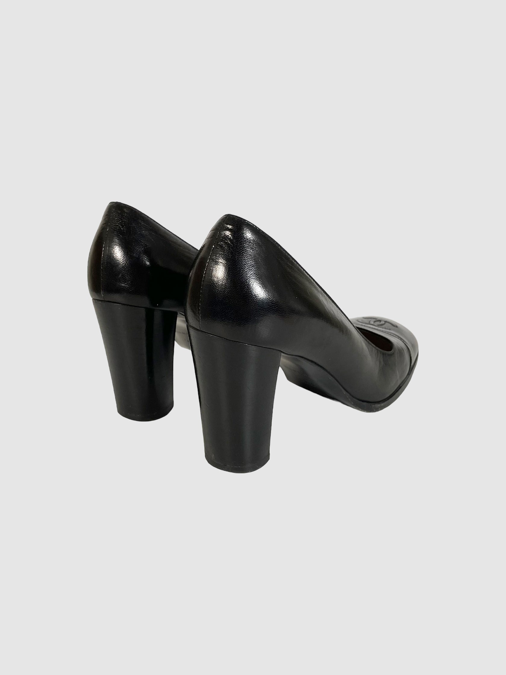 CC Leather Square Toe Pumps - Size 37.5