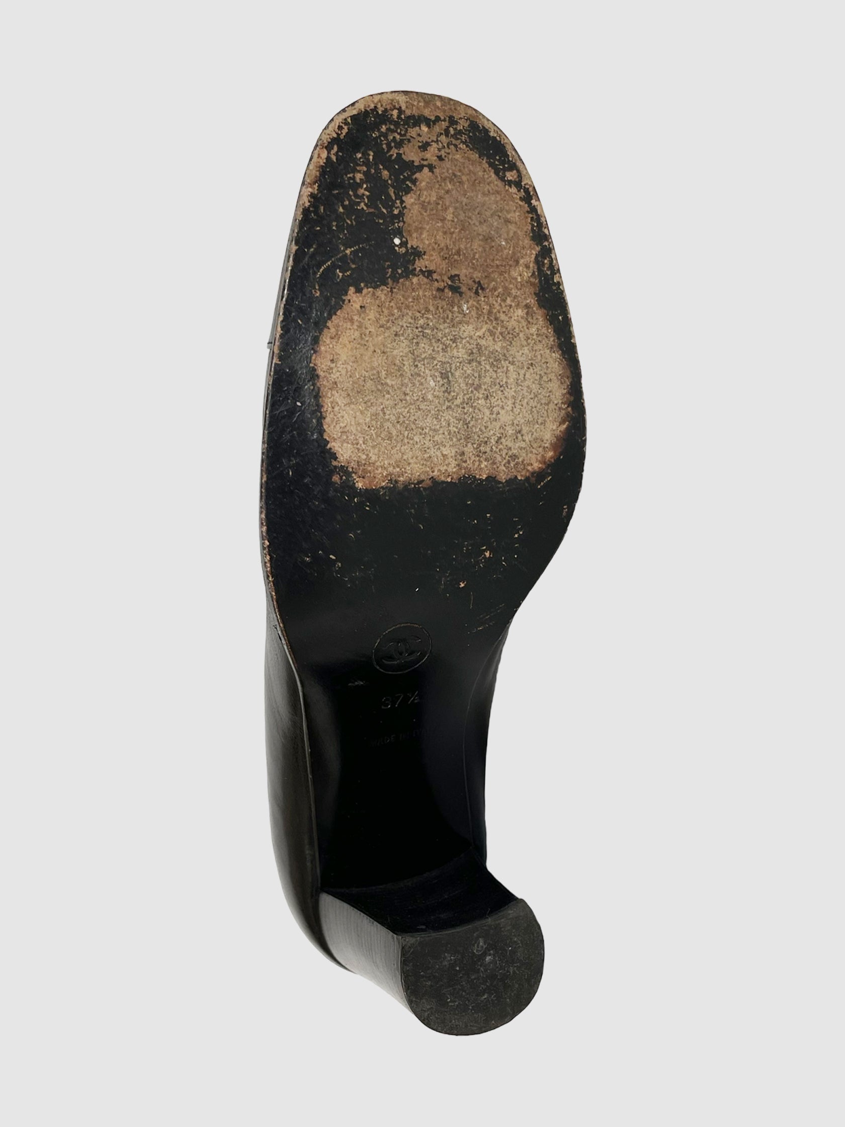 CC Leather Square Toe Pumps - Size 37.5