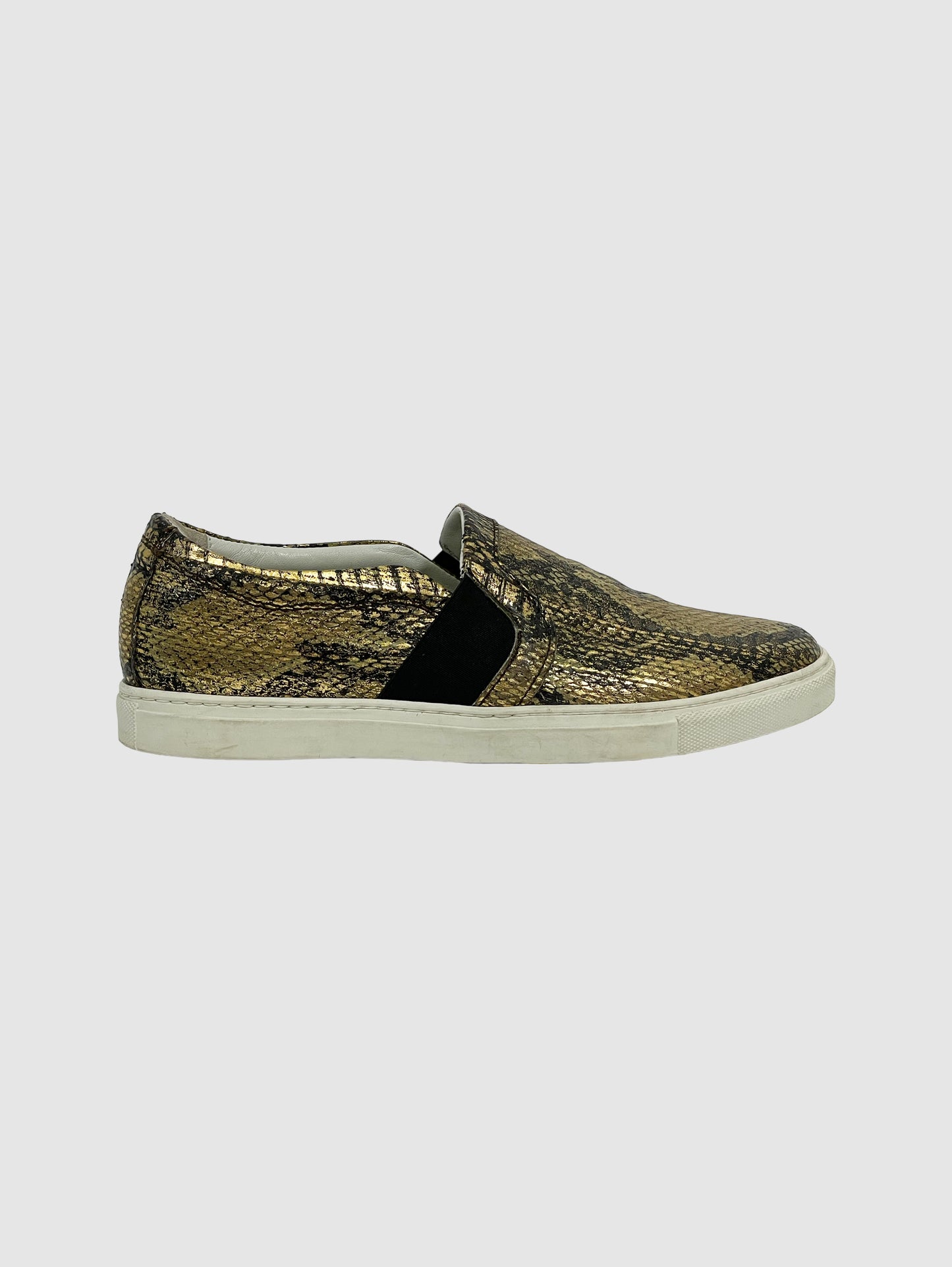 Lanvin Reptile Print Slip-On Sneakers - Size 38