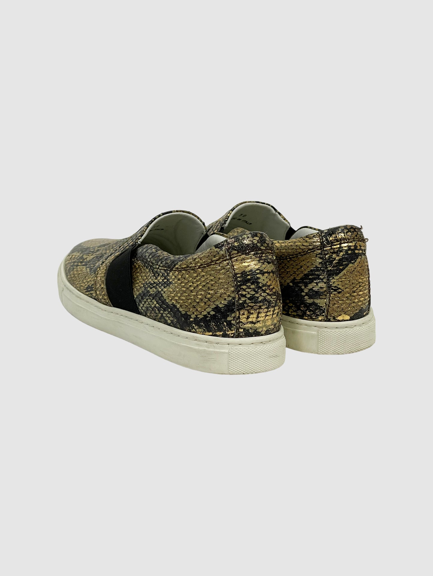 Lanvin Reptile Print Slip-On Sneakers - Size 38