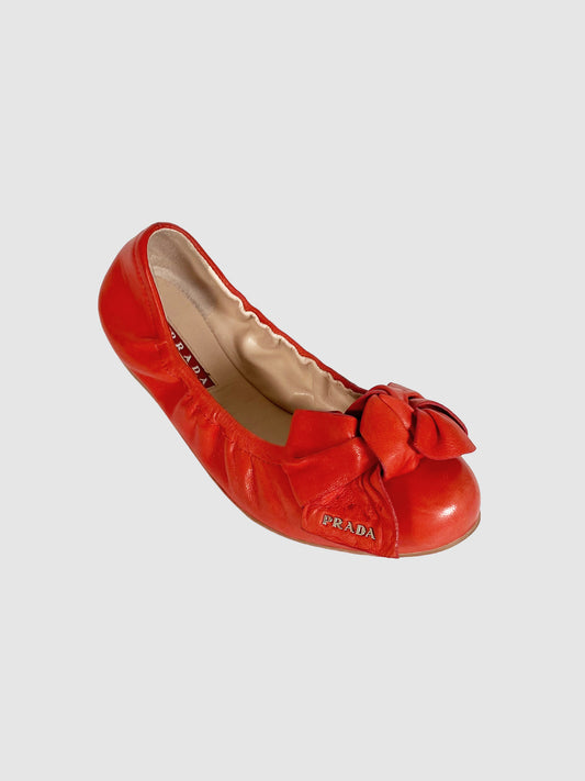 Prada Scrunchie Ballerina Flats - Size 35
