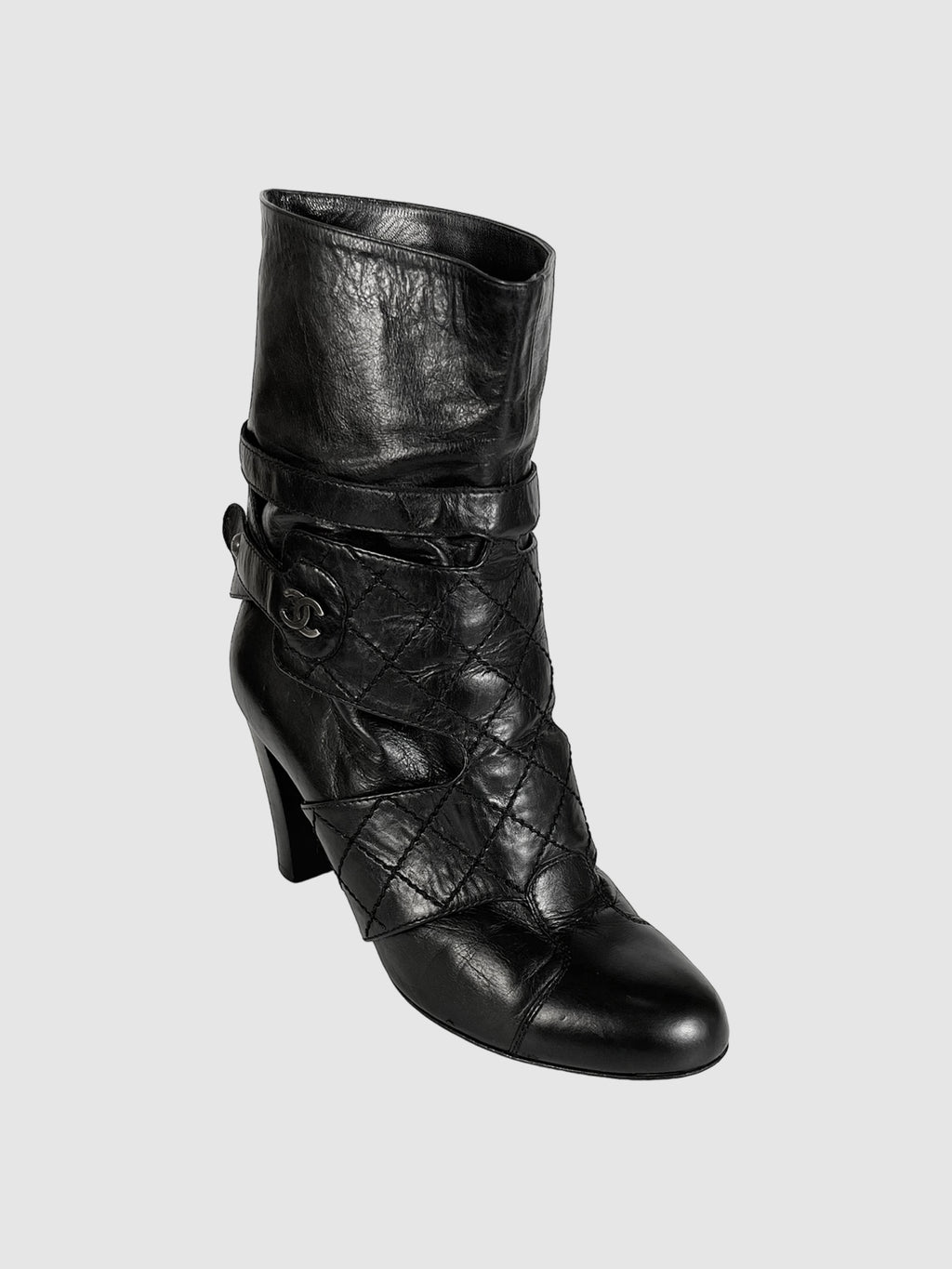 Mid-Calf Boots with Straps - Size 38