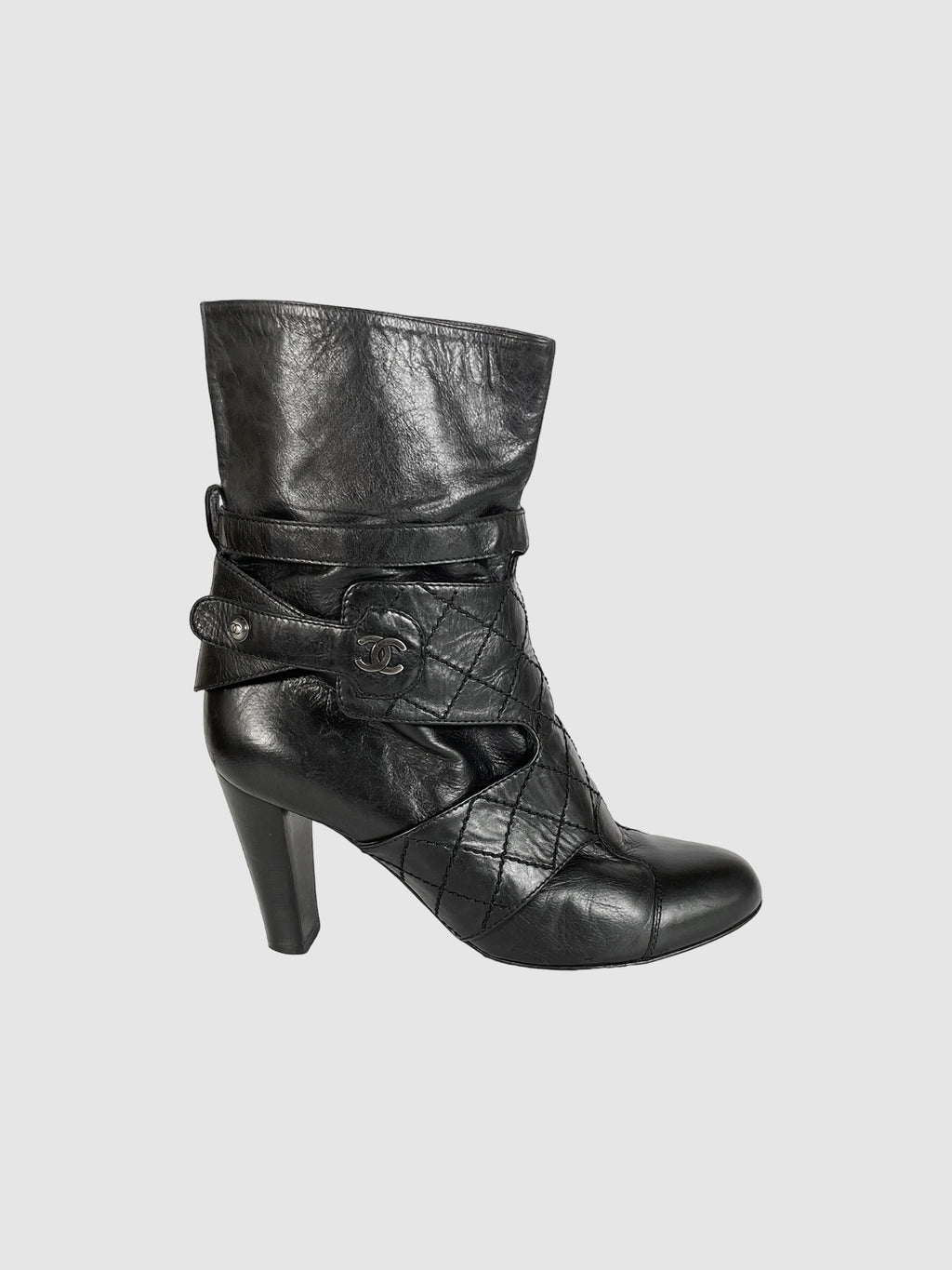 Mid-Calf Boots with Straps - Size 38