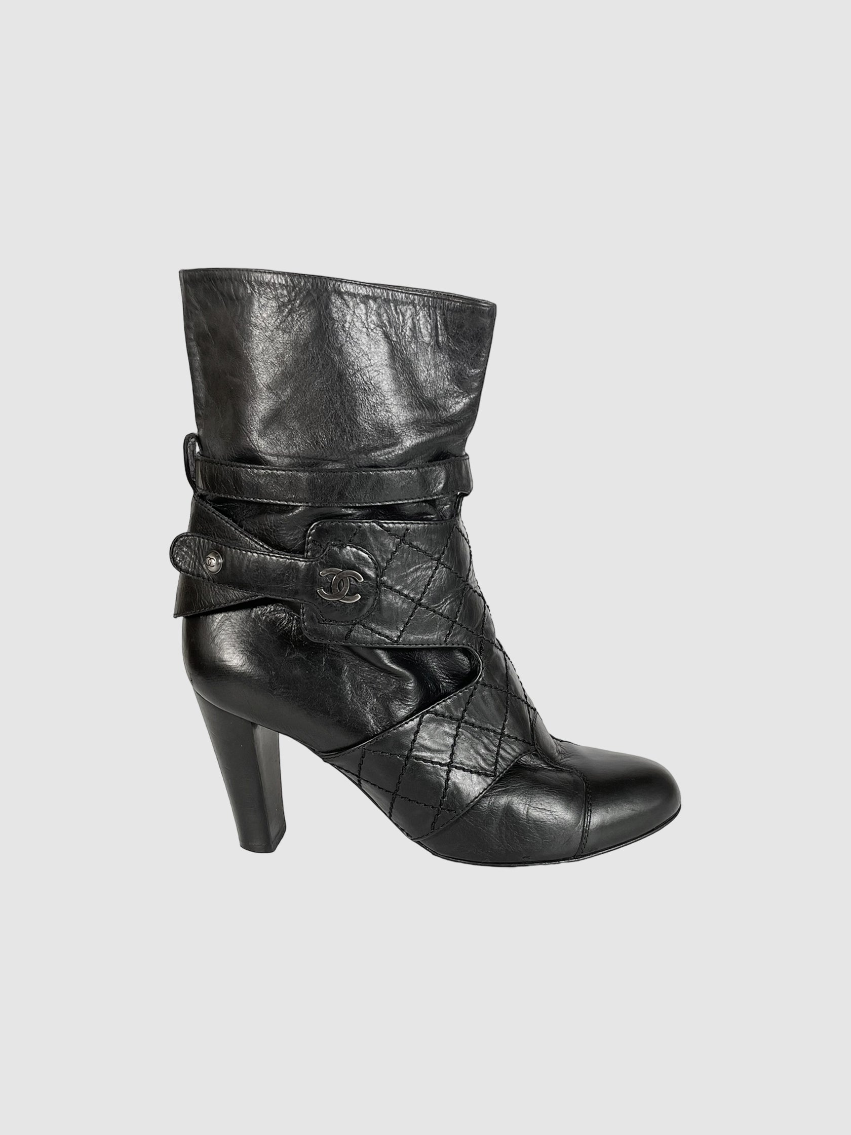 Mid-Calf Boots with Straps - Size 38