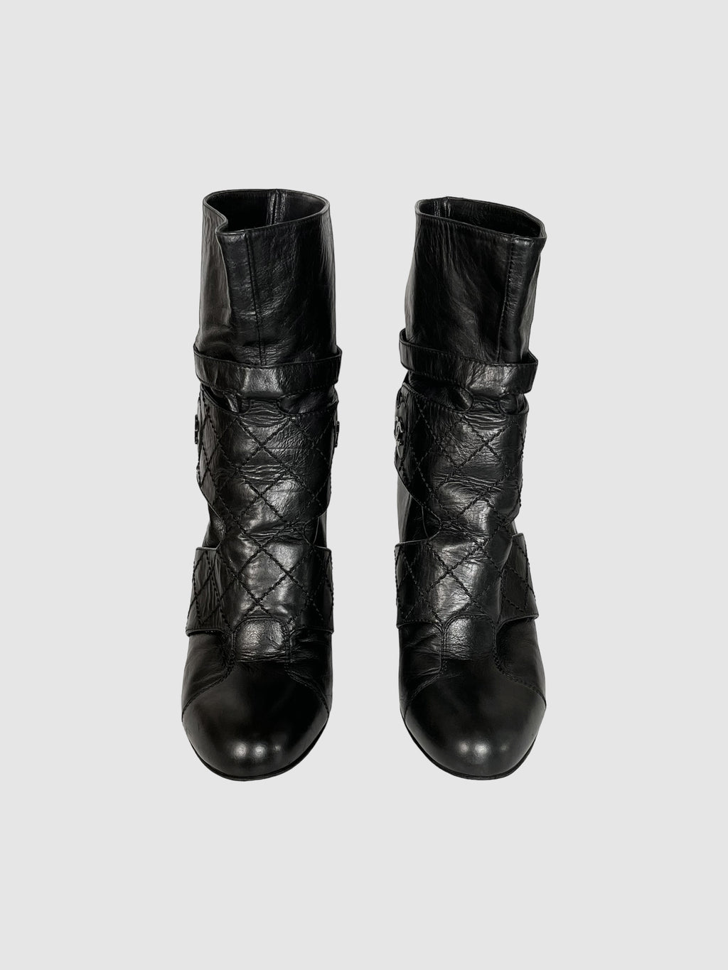 Mid-Calf Boots with Straps - Size 38