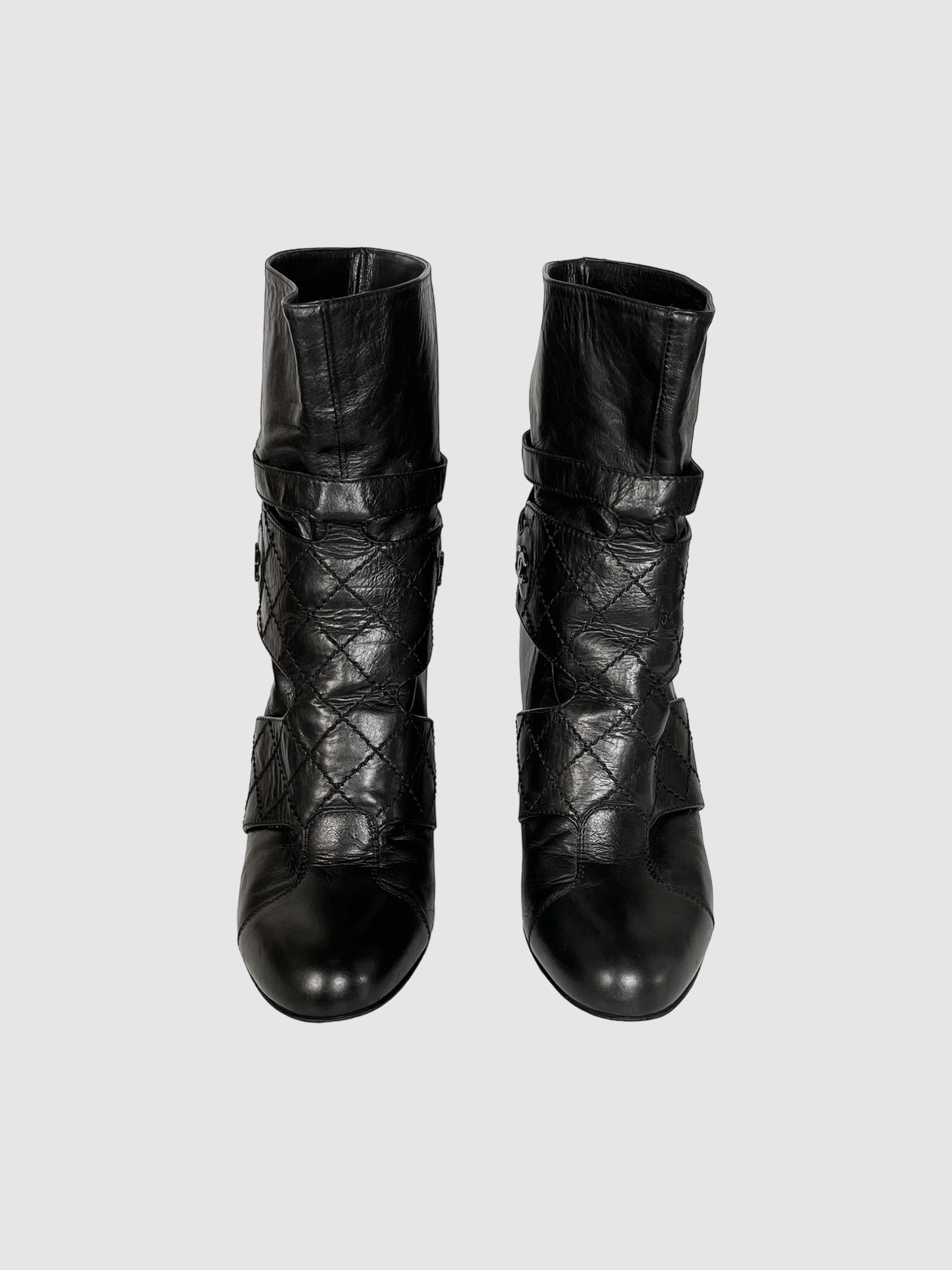 Mid-Calf Boots with Straps - Size 38